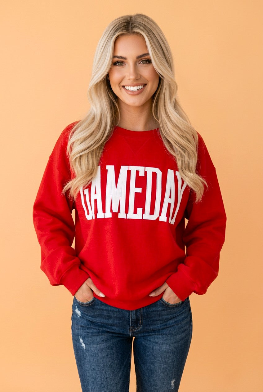 GAMEDAY Embroidered Patch Pattern Sweatshirt
