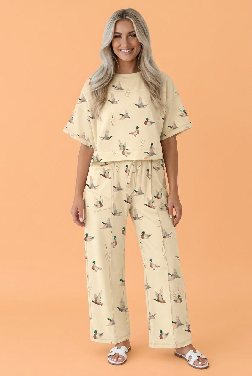 Mallard Duck Short Sleeve Top & Pants Set