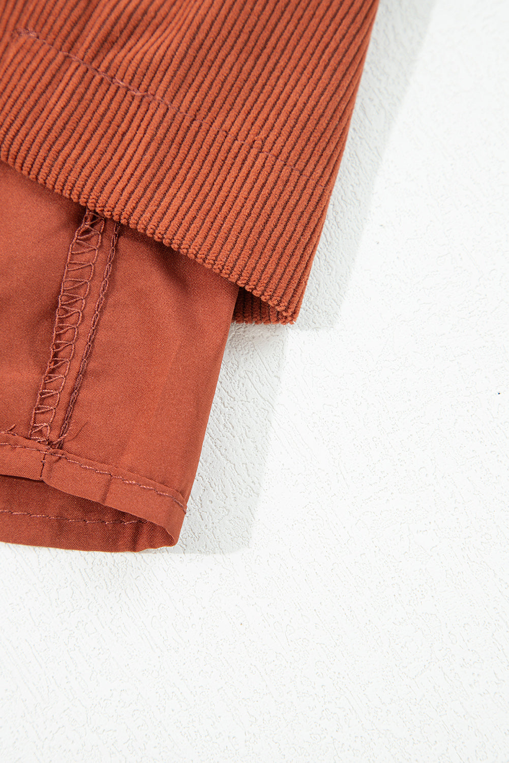 Corduroy Scalloped Edge High Waist Shorts