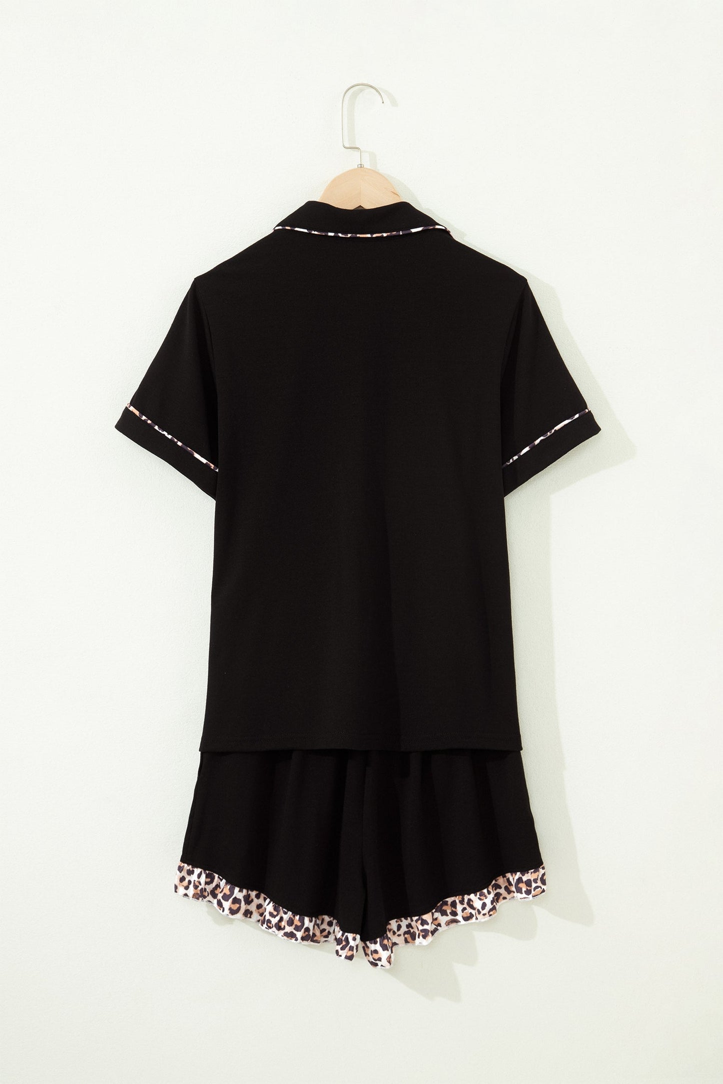 Leopard Patchwork Top & Shorts Pajama Set