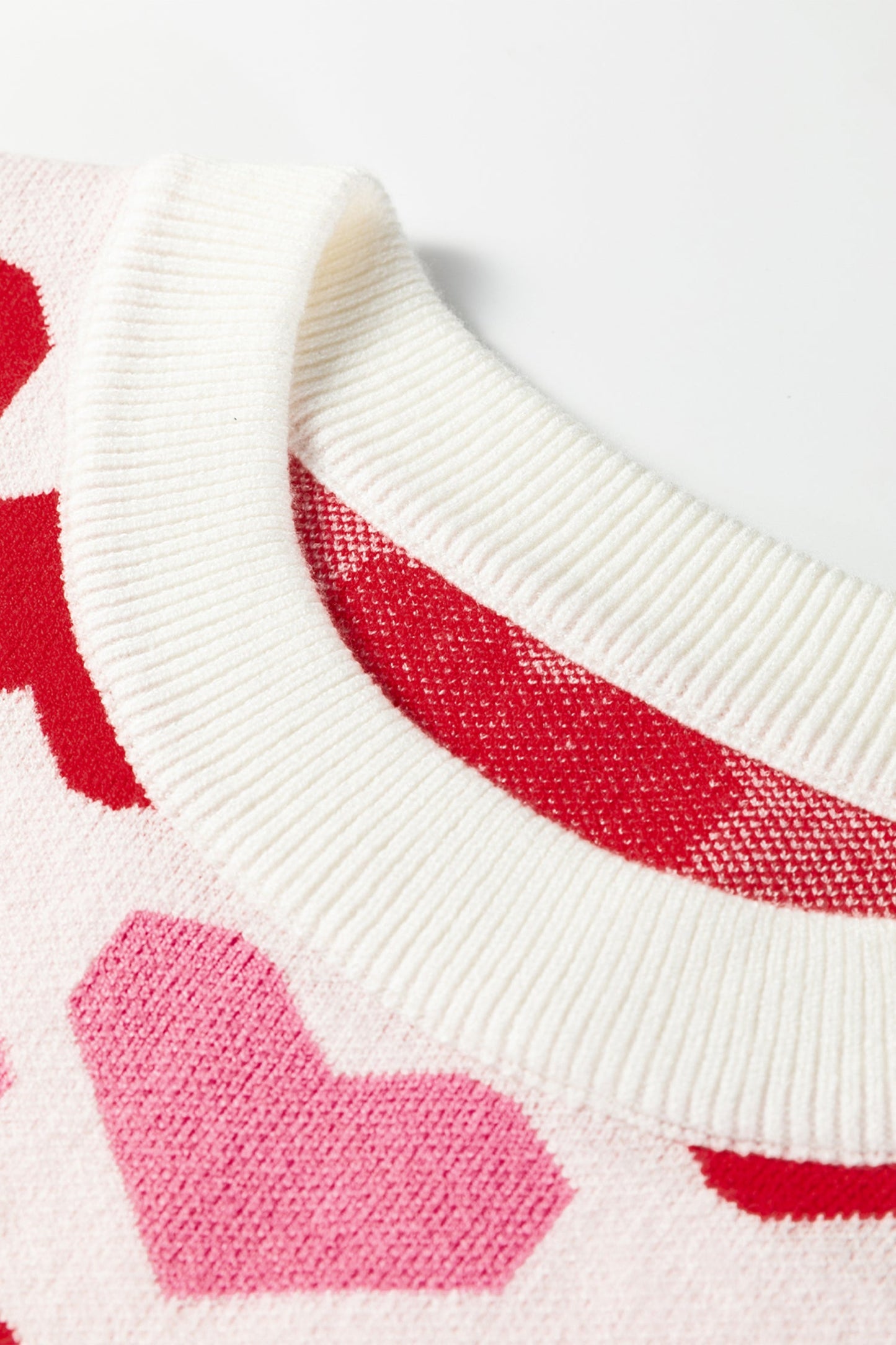 Valentine Heart Knit Crew Neck Sweater