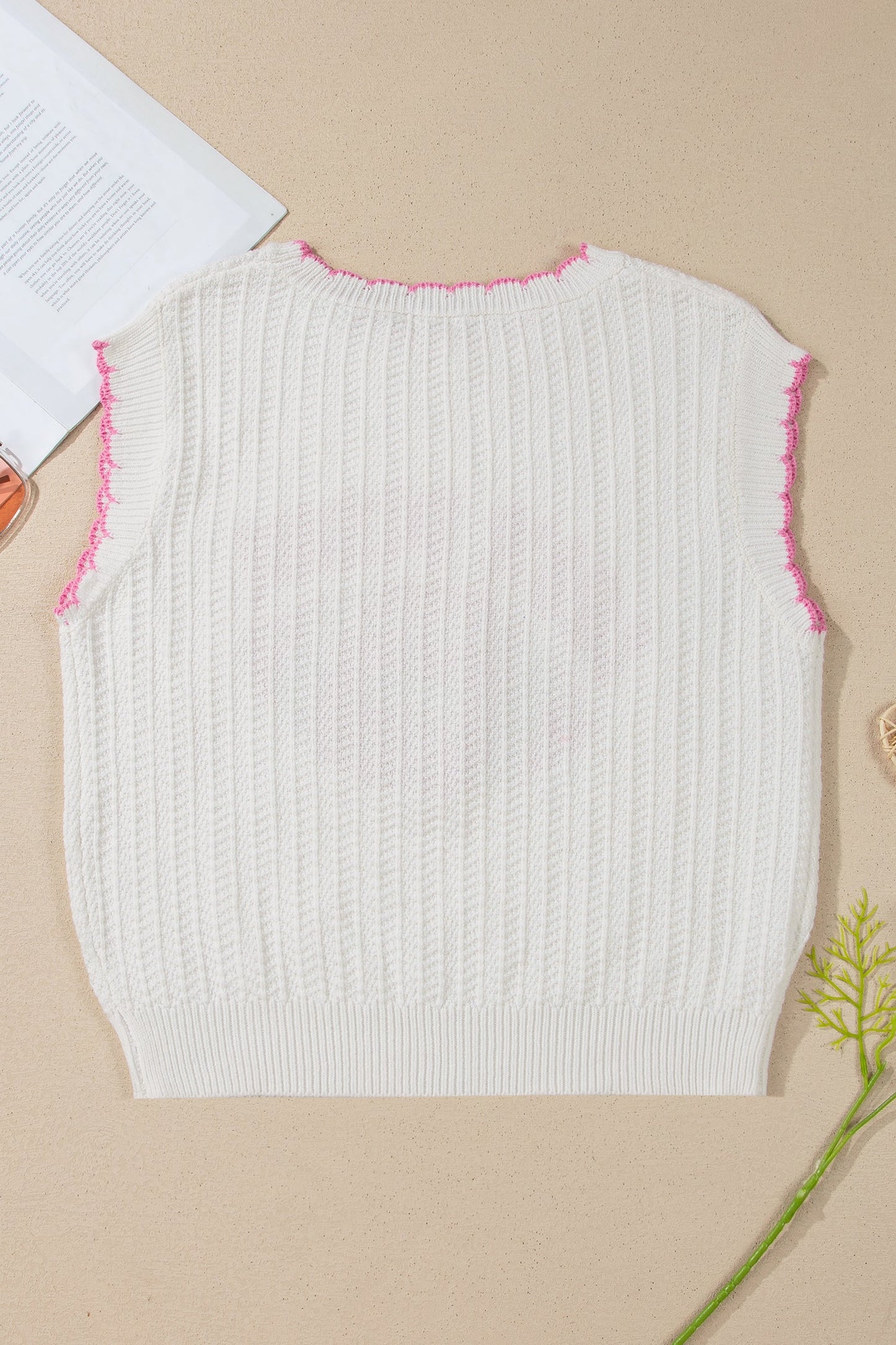 Let's Play Football Textured Knit Sleeveless Sweater