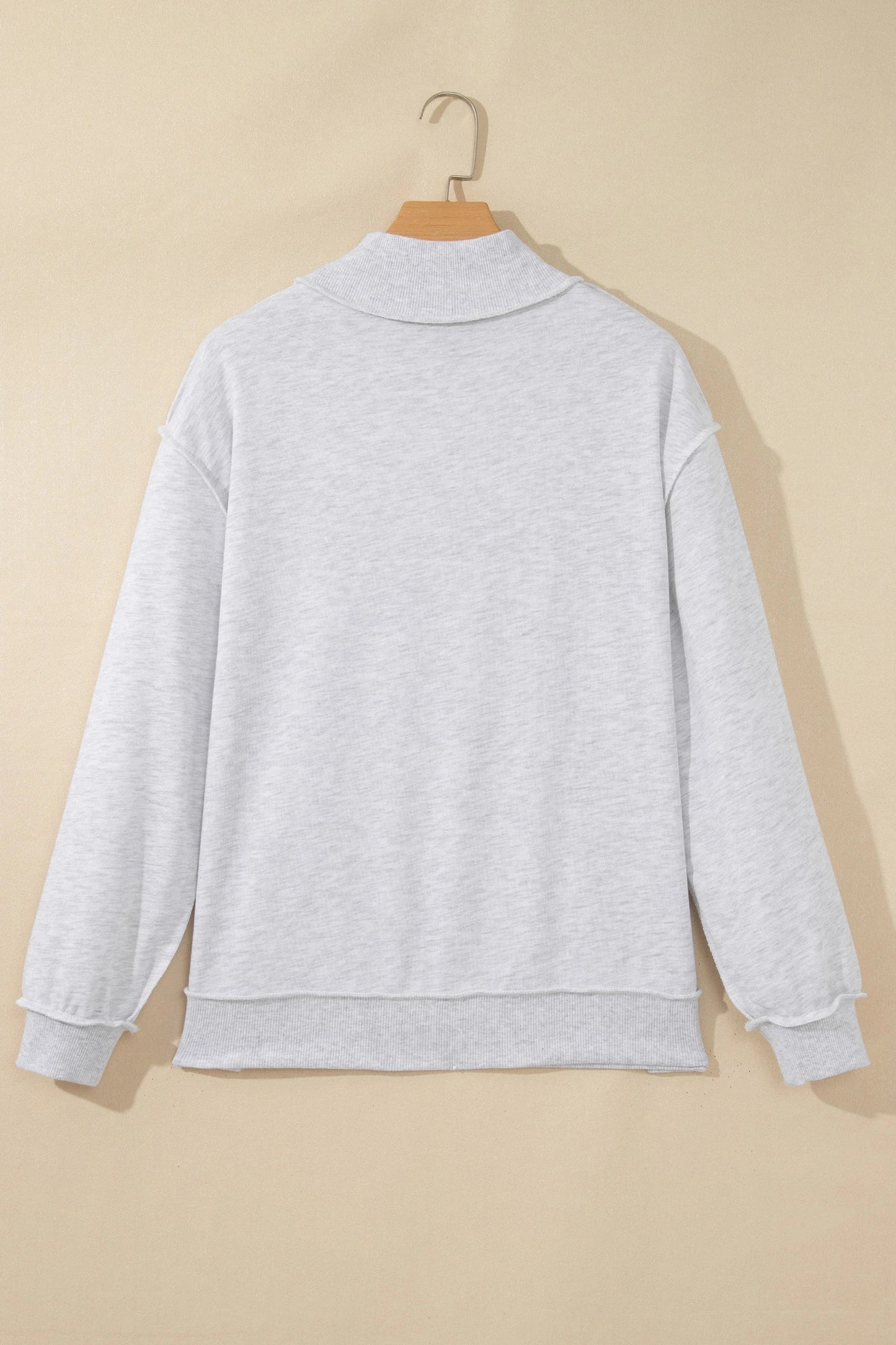 Polka Dot Slogan High Neck Baggy Sweatshirt