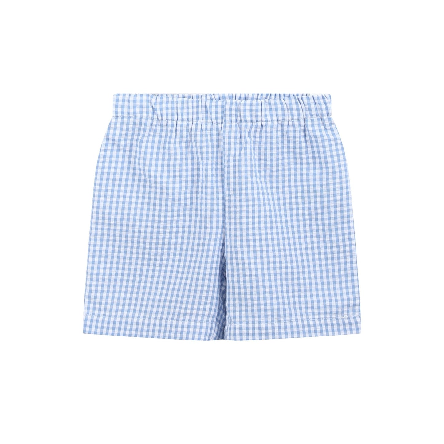 Blue Gingham Crawfish Smocked Shirt and Shorts Set