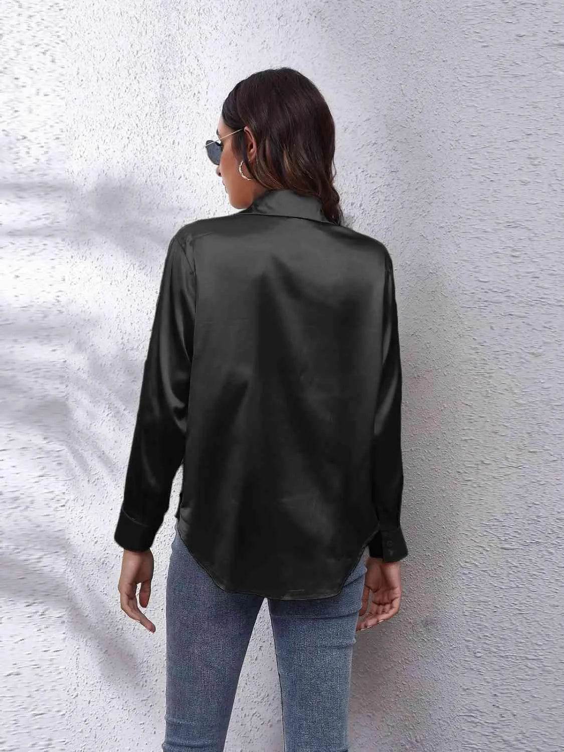 Collared Neck Buttoned Long Sleeve Shirt | Classic Everyday Style – Bona Fide Fashion