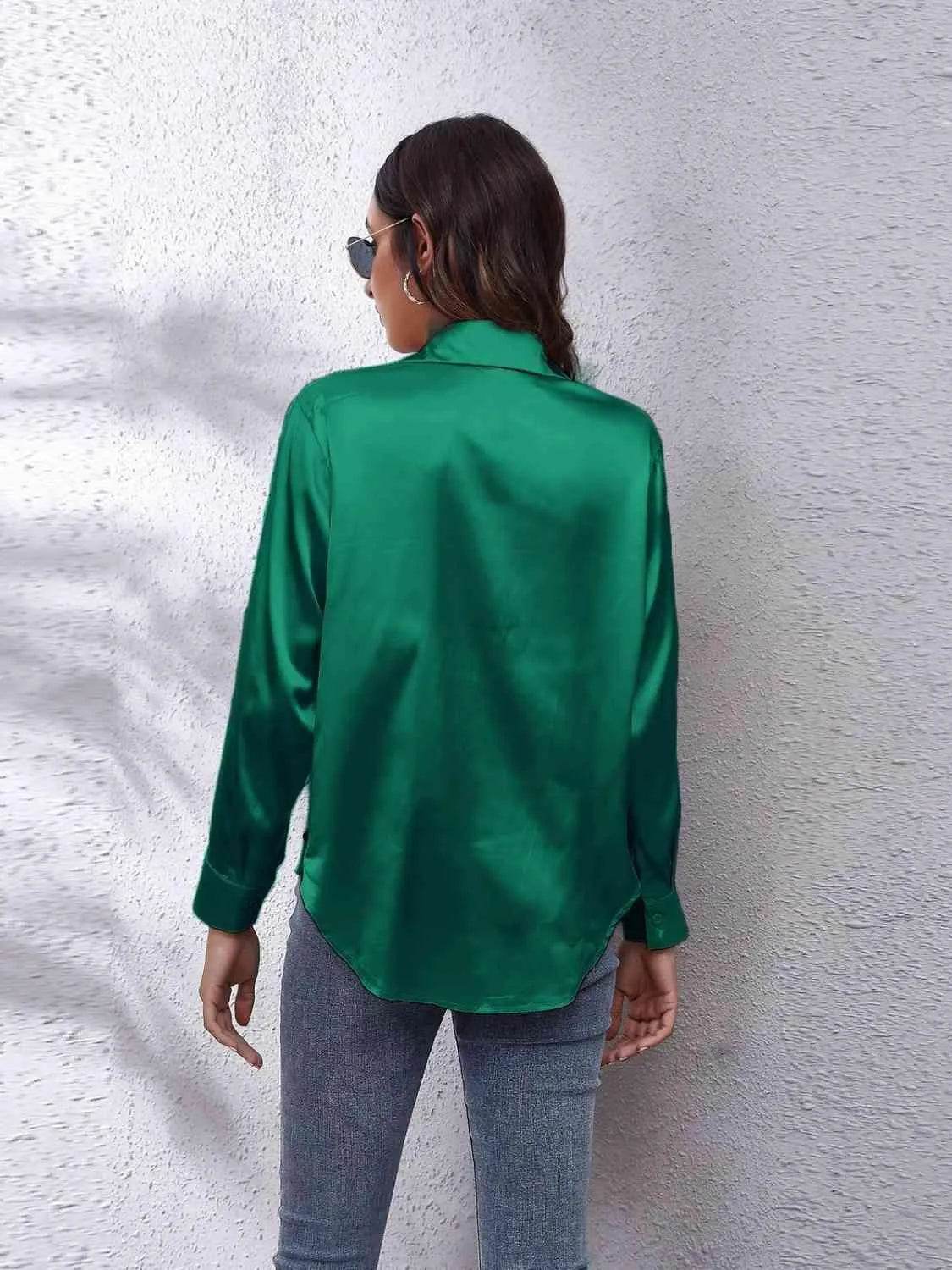 Collared Neck Buttoned Long Sleeve Shirt | Classic Everyday Style – Bona Fide Fashion