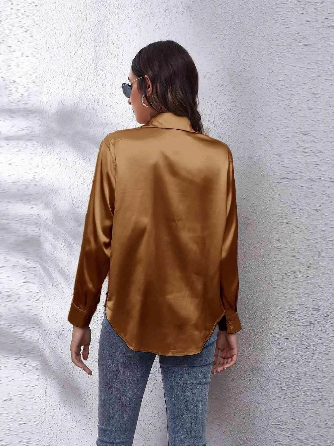Collared Neck Buttoned Long Sleeve Shirt | Classic Everyday Style – Bona Fide Fashion