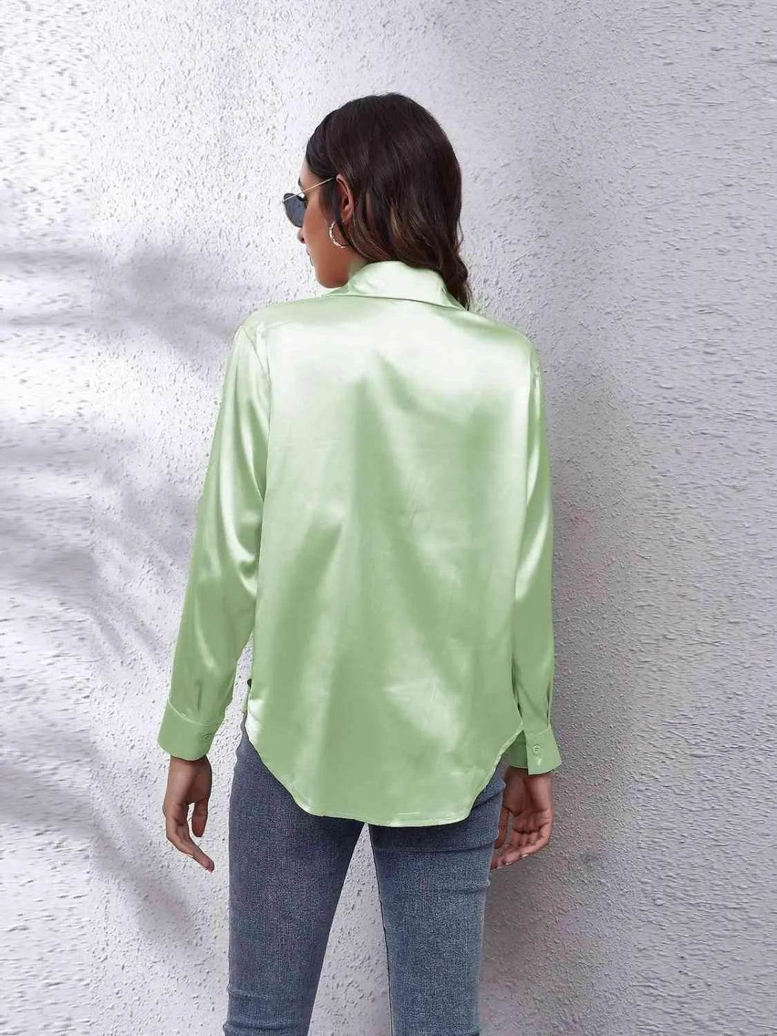 Collared Neck Buttoned Long Sleeve Shirt | Classic Everyday Style – Bona Fide Fashion