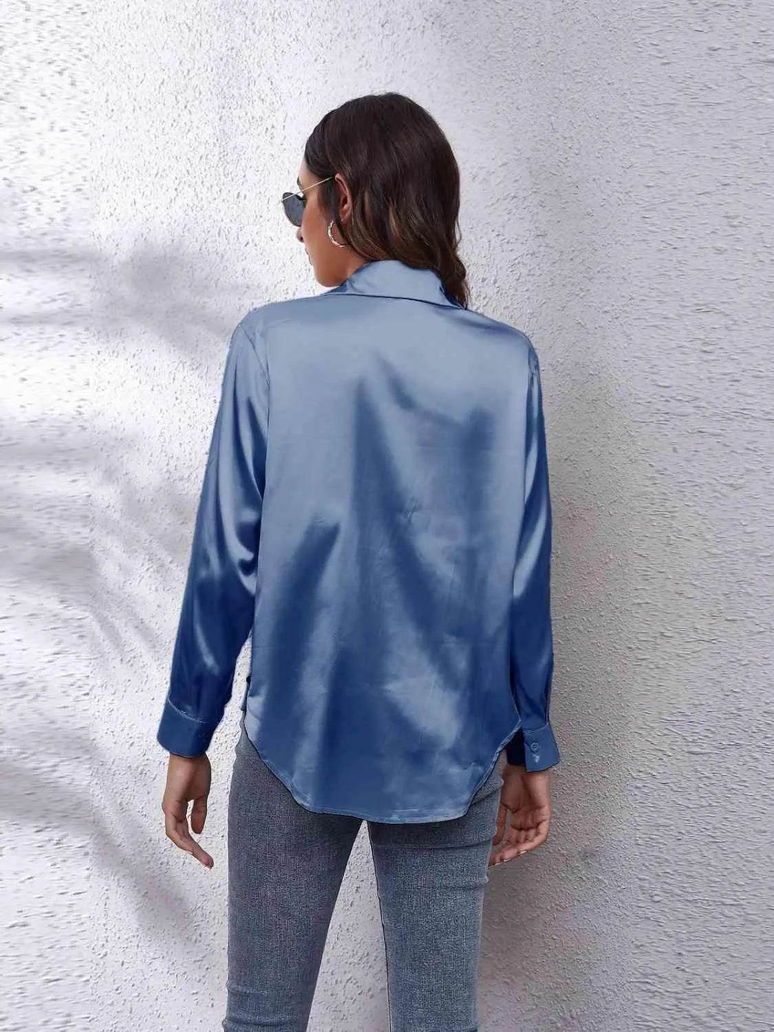 Collared Neck Buttoned Long Sleeve Shirt | Classic Everyday Style – Bona Fide Fashion