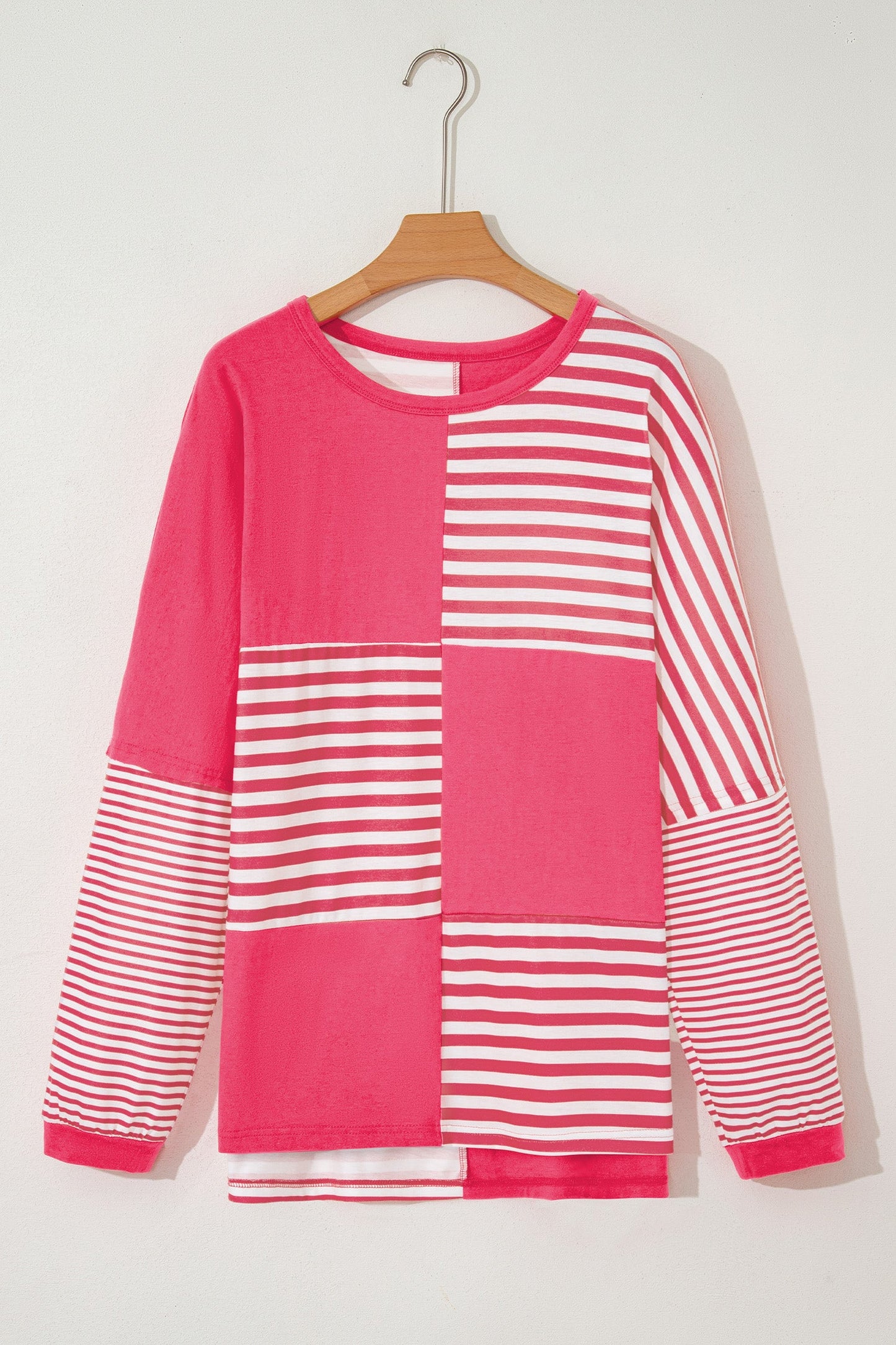 Patchwork Drop Shoulder Long Sleeve Tunic