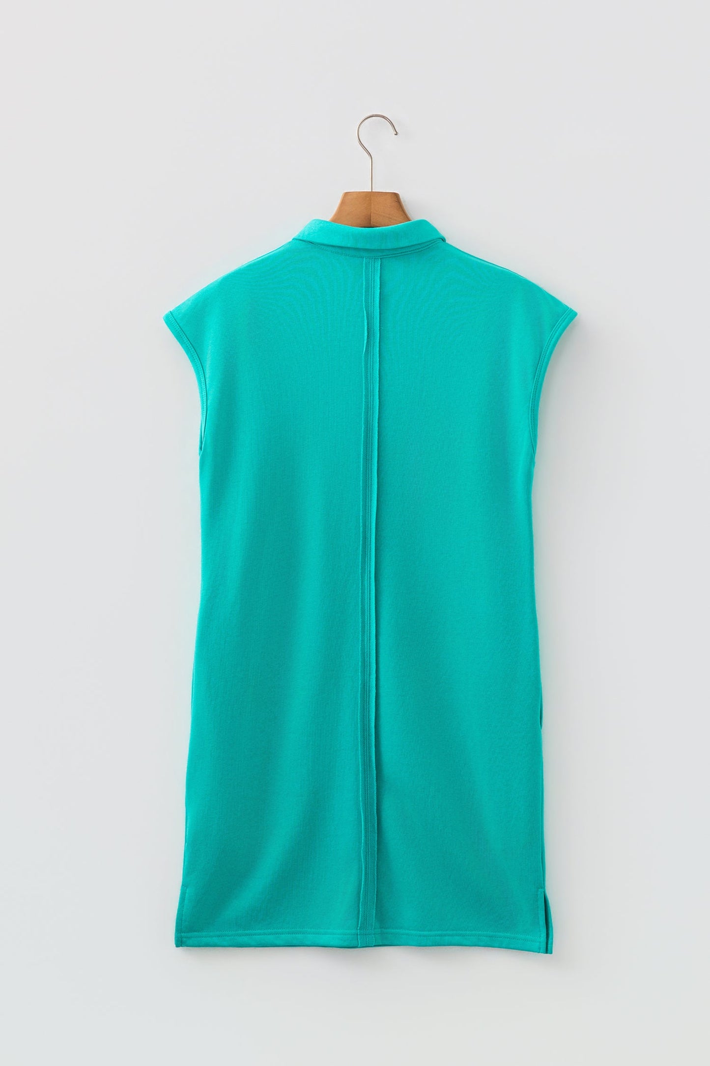 Solid Polo Collar Short Sleeve T-Shirt Dress