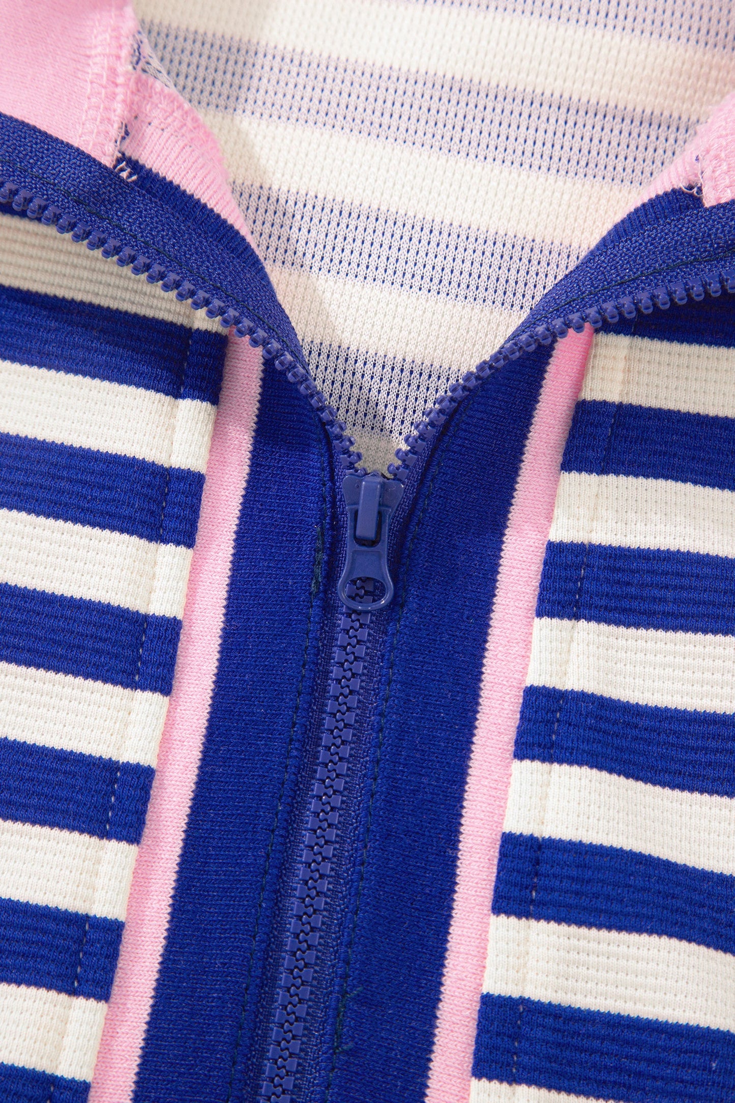 Stripe Textured Zip Collar Top & Skort Set