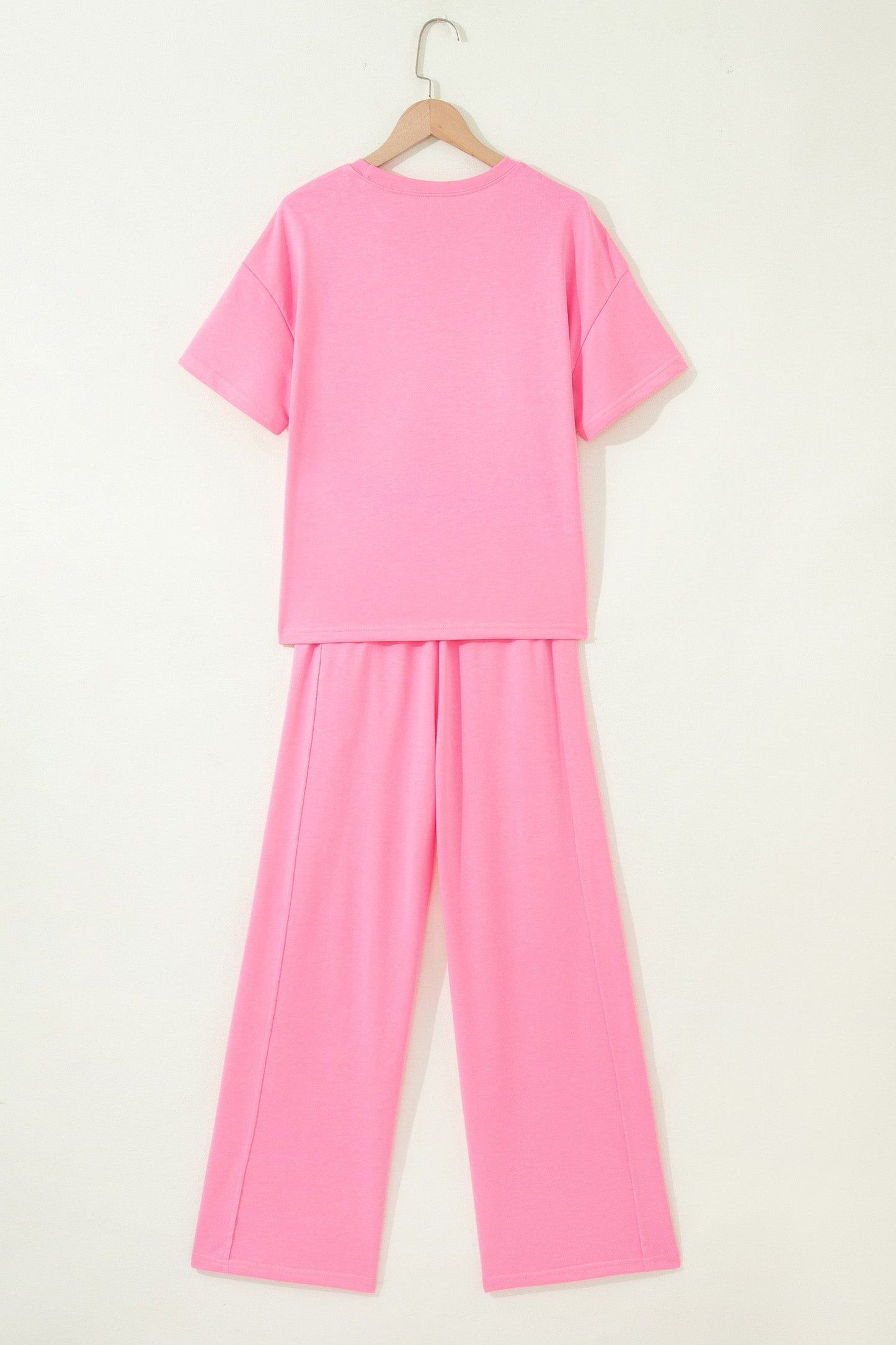 Solid Oversize Tee & Wide Leg Pants Set