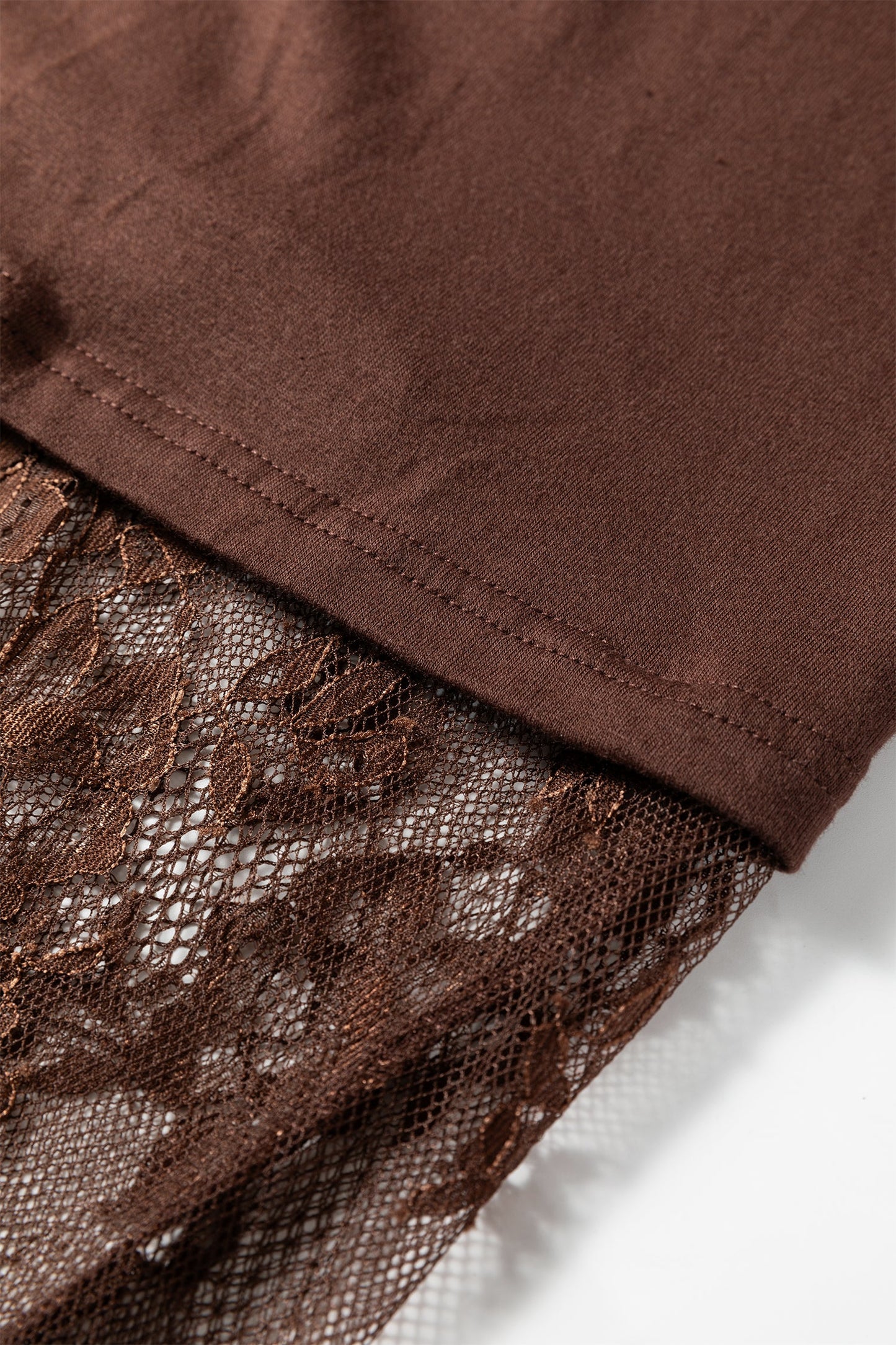 Solid Lace Patchwork Short Sleeve Maxi Dress
