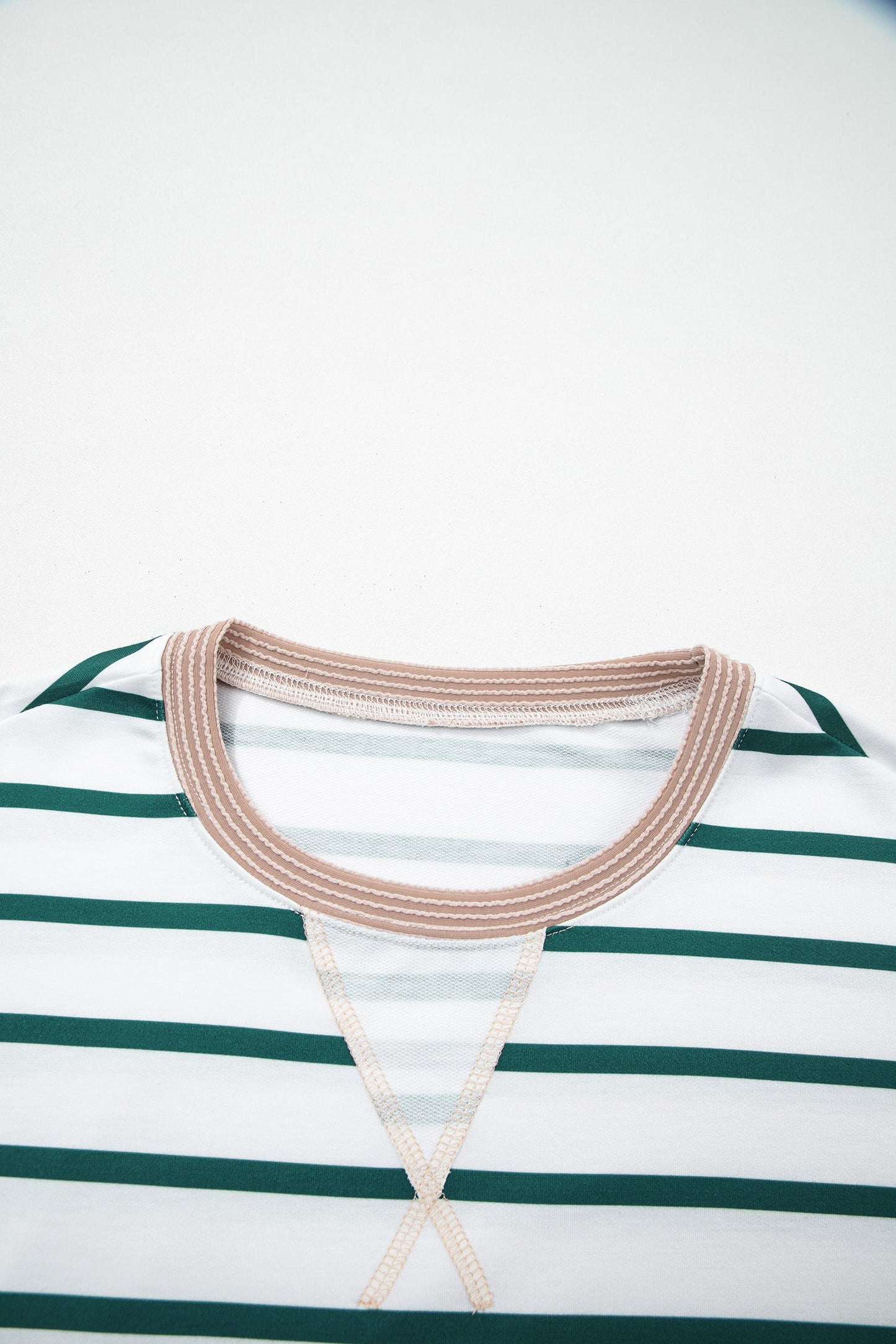 Stripe Patchwork Drop Shoulder Round Neck Sweatshirt