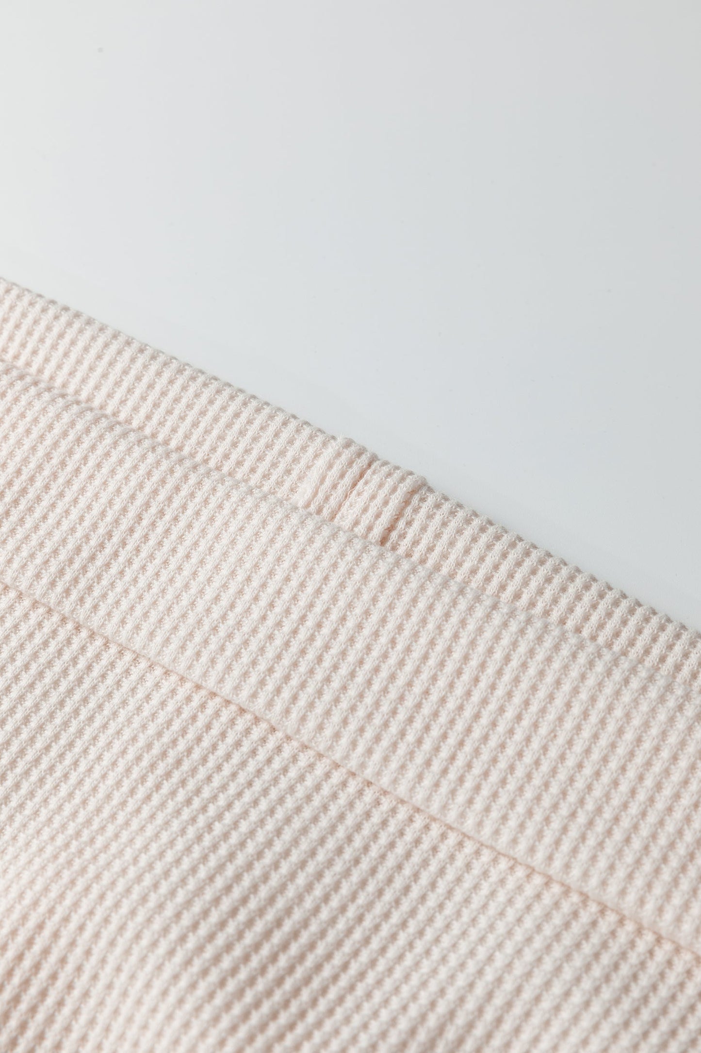 Solid Waffle Knit Asymmetric Neck Long Sleeve Top