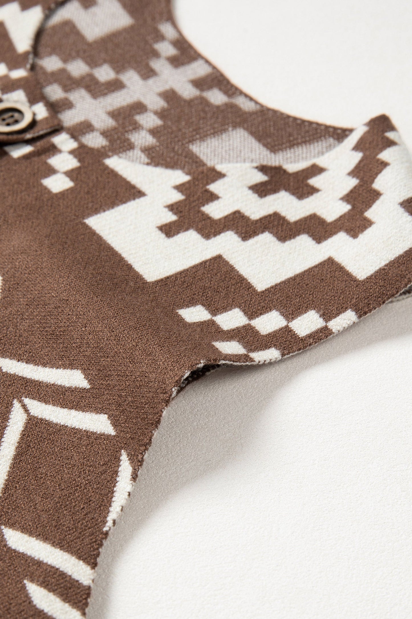Southwestern Aztec Buttoned Sweater Vest