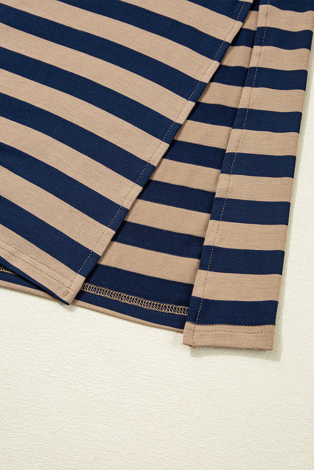 Stripe V-Neck Side Slit Maxi Dress