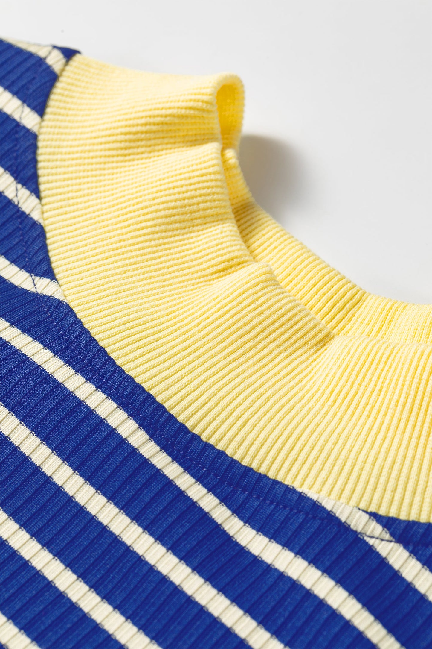 Stripe Colorblock Long Sleeve Crewneck Pullover Top