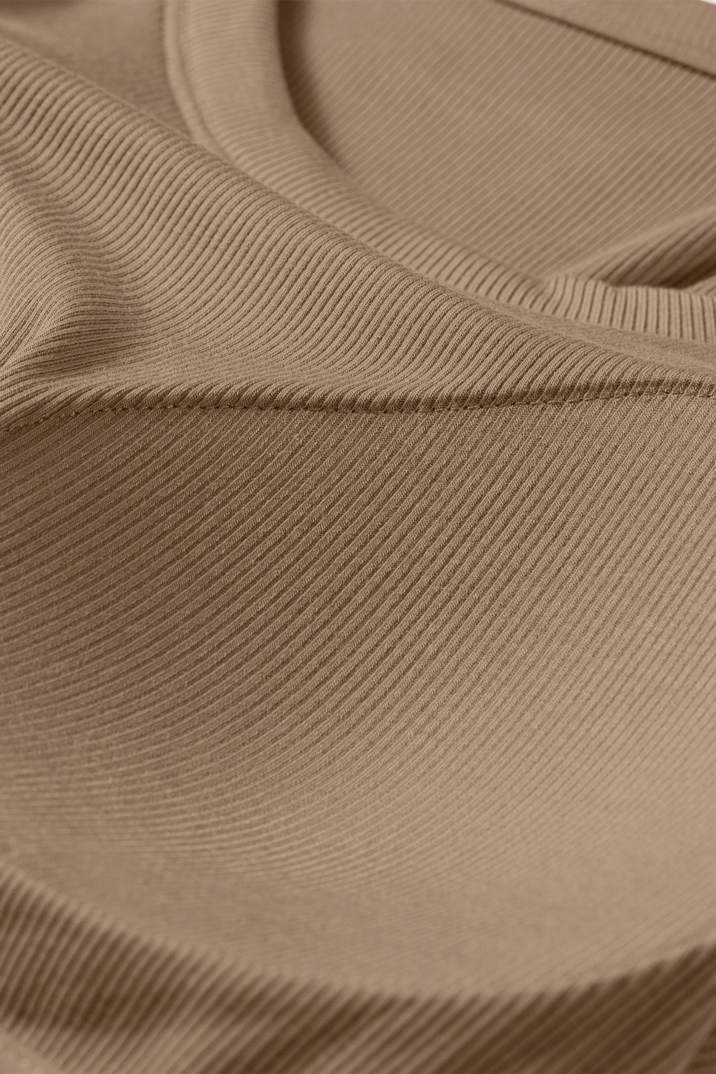 Solid Ribbed Knit Padded Tank Top