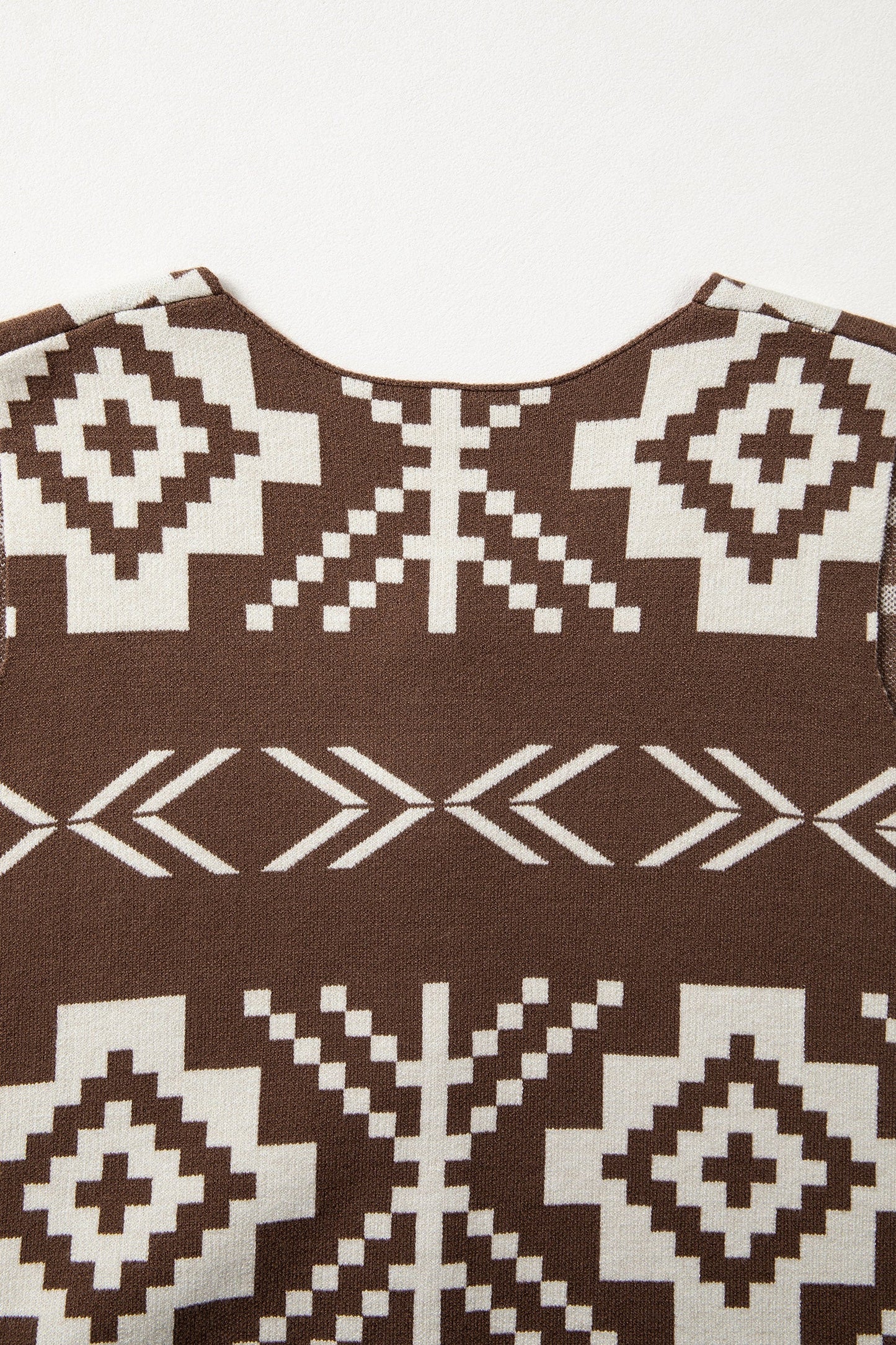Southwestern Aztec Buttoned Sweater Vest