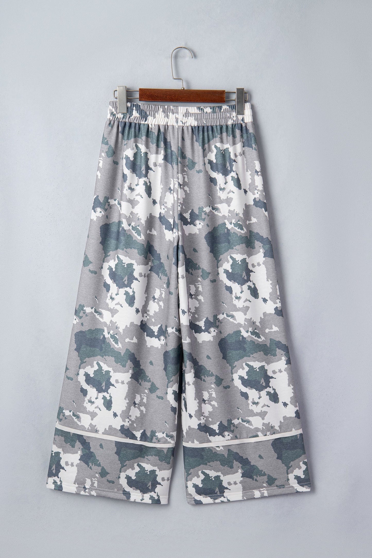 Camo Raw Edge Pocketed Drawstring Pants