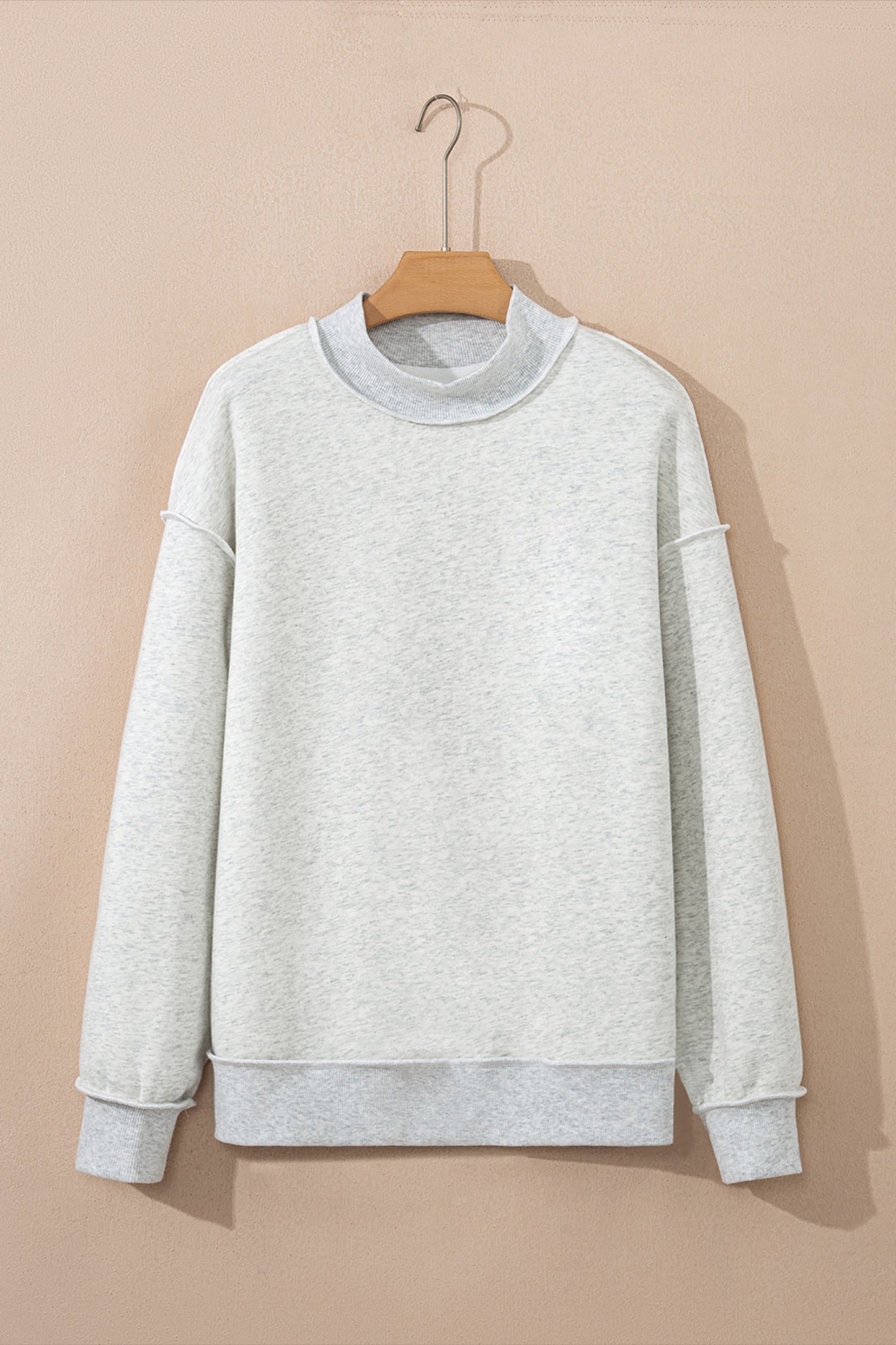 Solid Reversible Mock Neck Oversized Sweatshirt