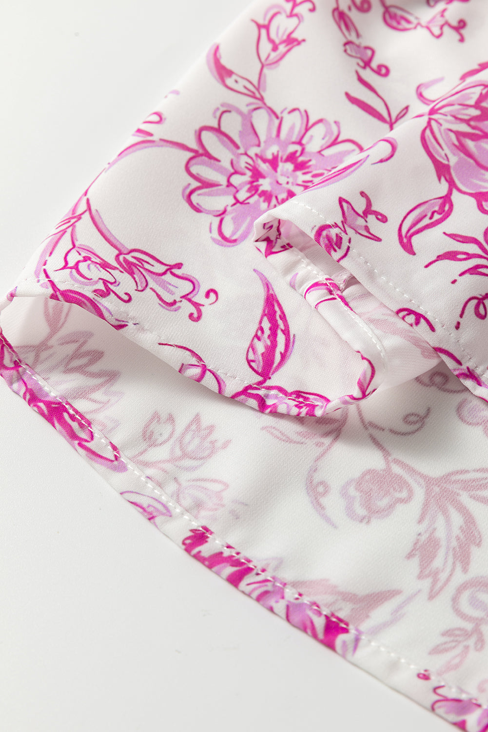 Floral Ruffle Sleeve V-Neck Blouse
