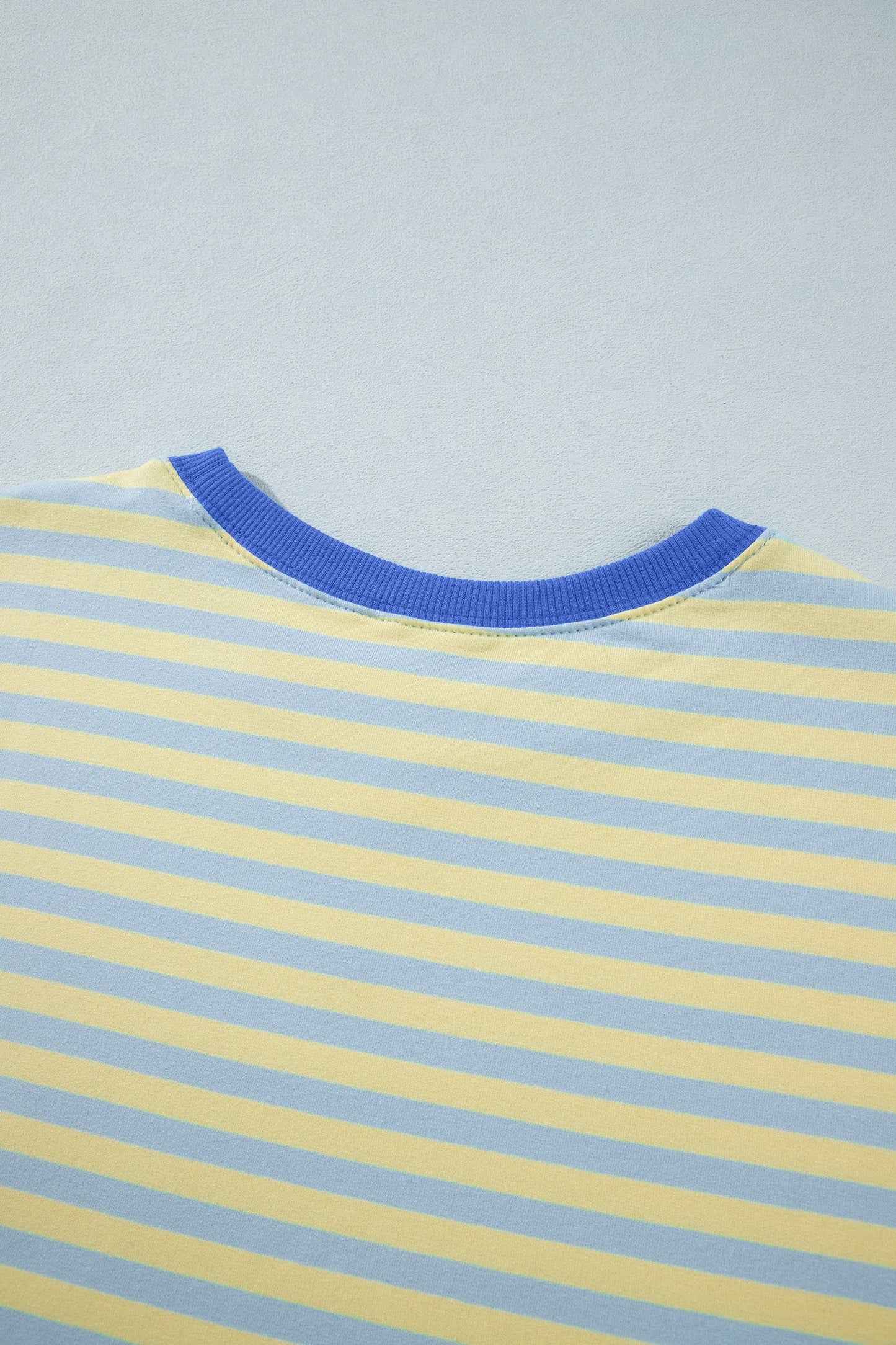 Stripe Colorblock Trim Short Sleeve Tee and Pants Set