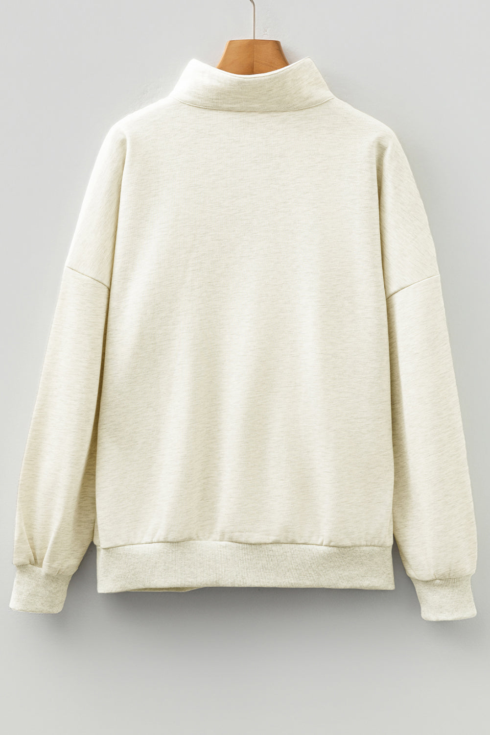 Solid Contrast Stripe Collared Patchwork Sweatshirt
