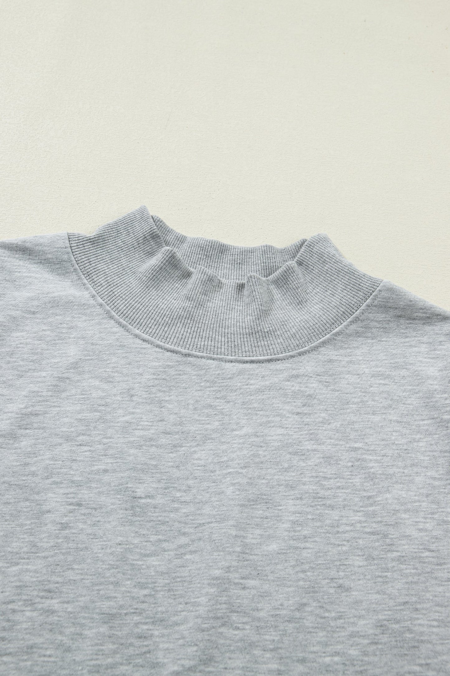Solid Mock Neck Cap Sleeve Oversized Top