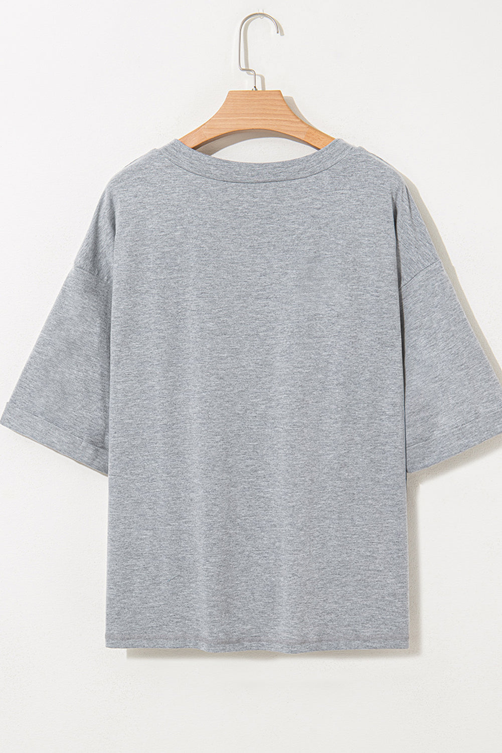 Solid Raglan Sleeve V-Neck T-Shirt