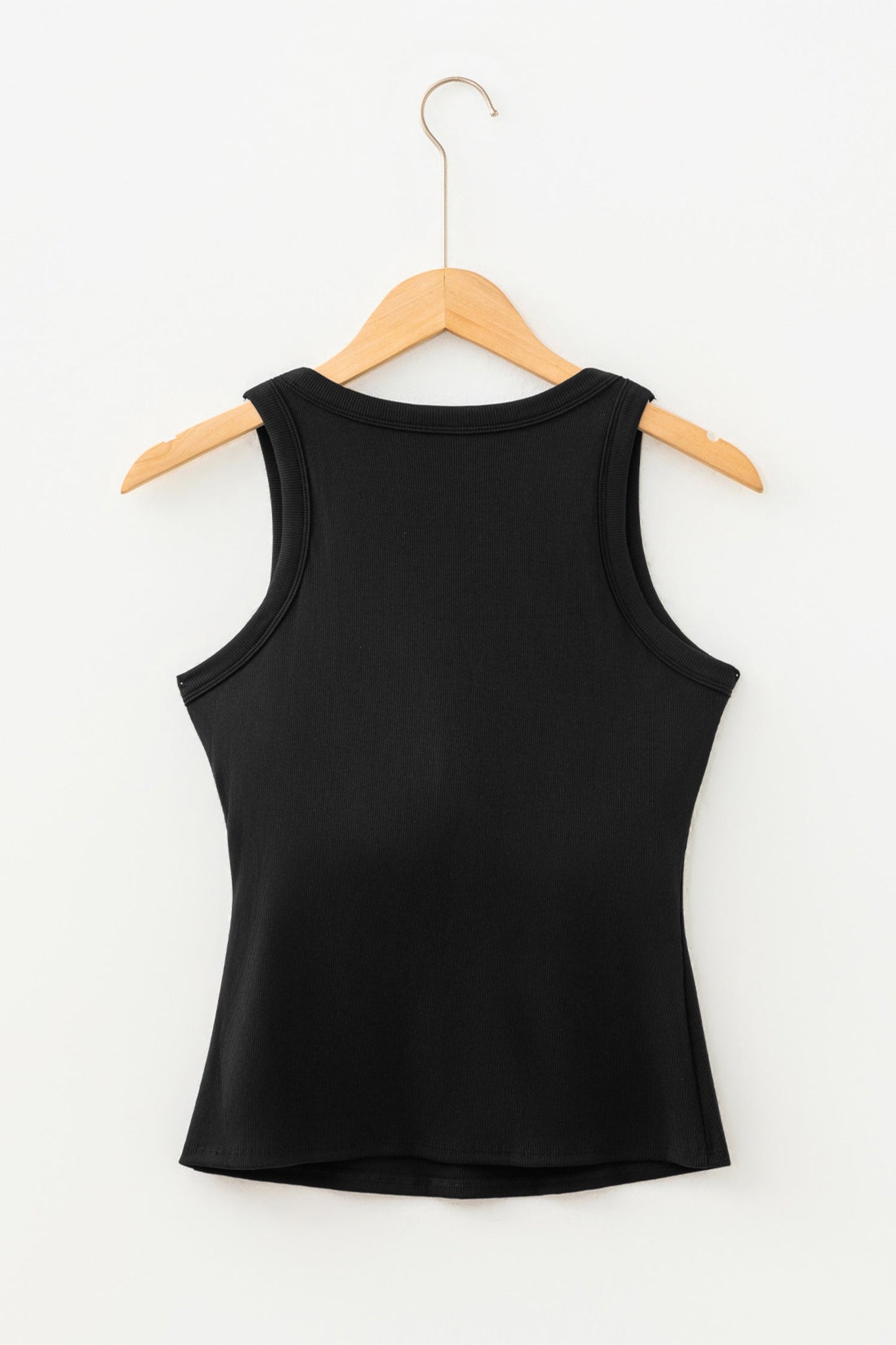 Solid Ribbed Knit Padded Tank Top