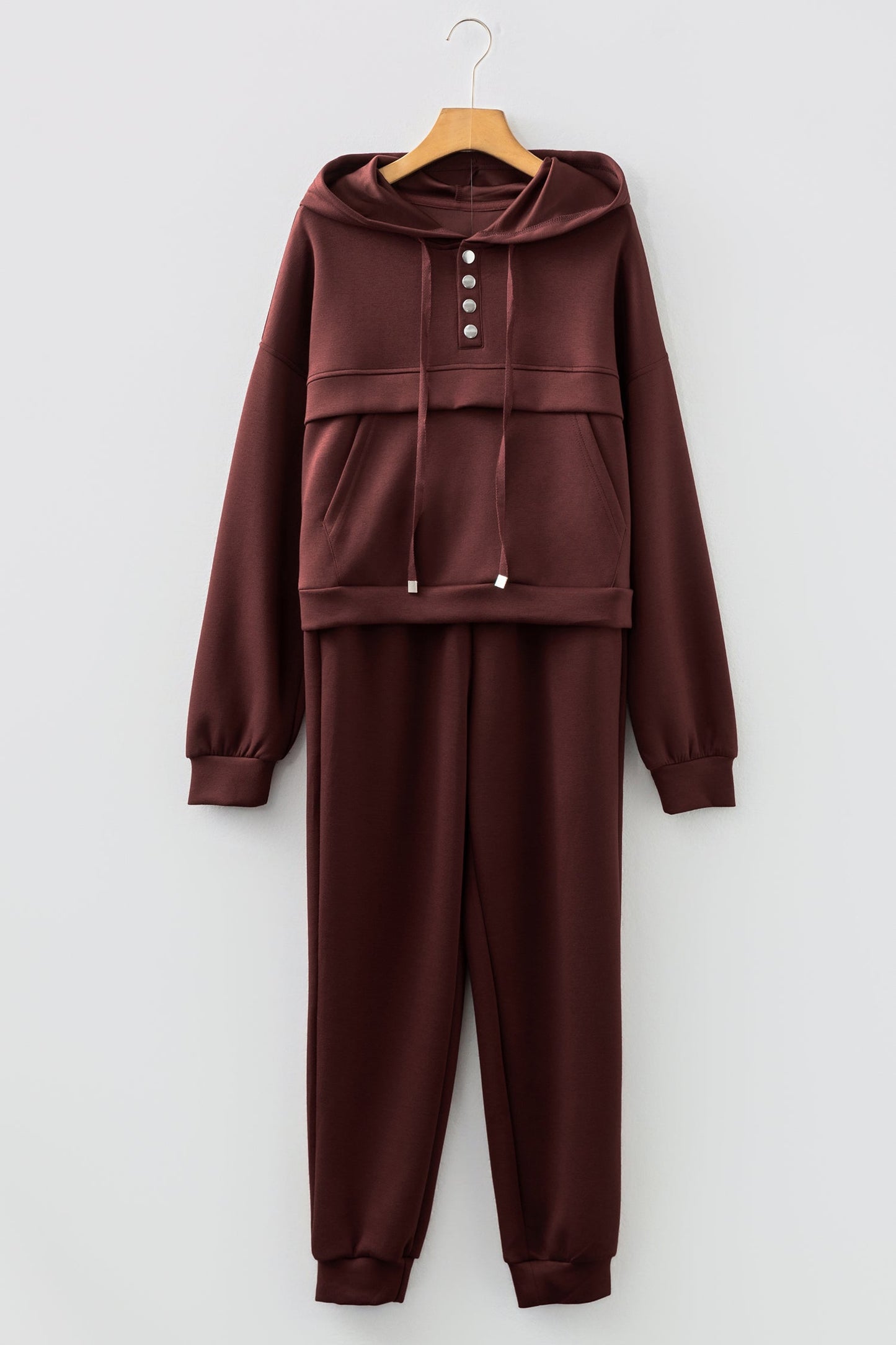 Solid Cropped Hoodie and Jogger Lounge Set