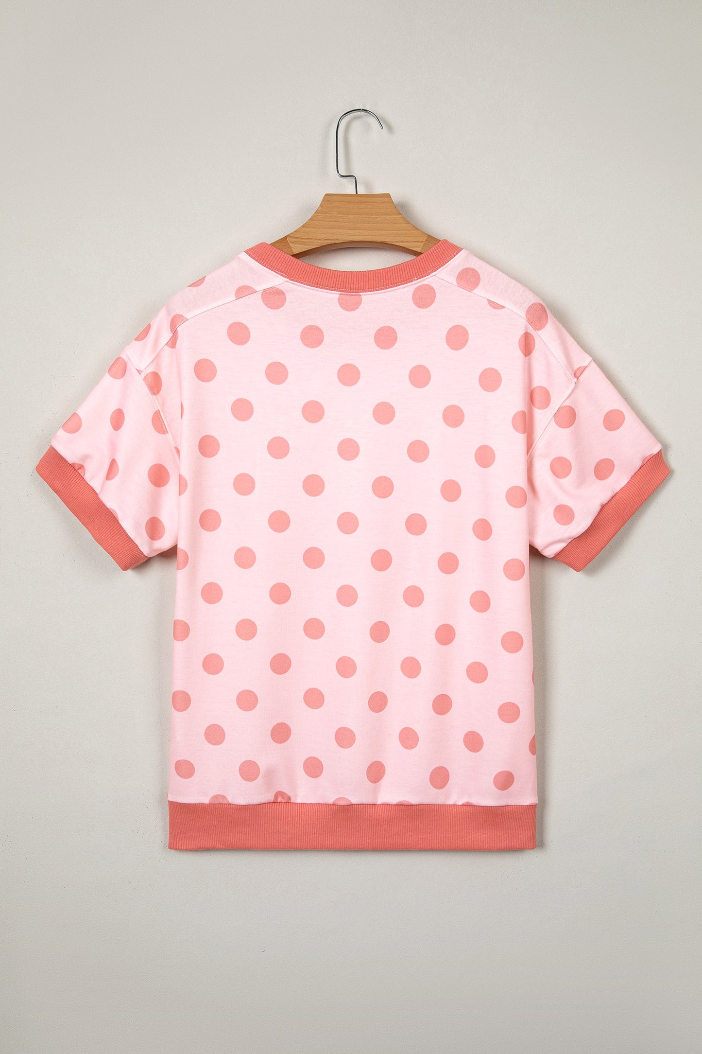 Colorblock Polka Dot Short Sleeve Tee