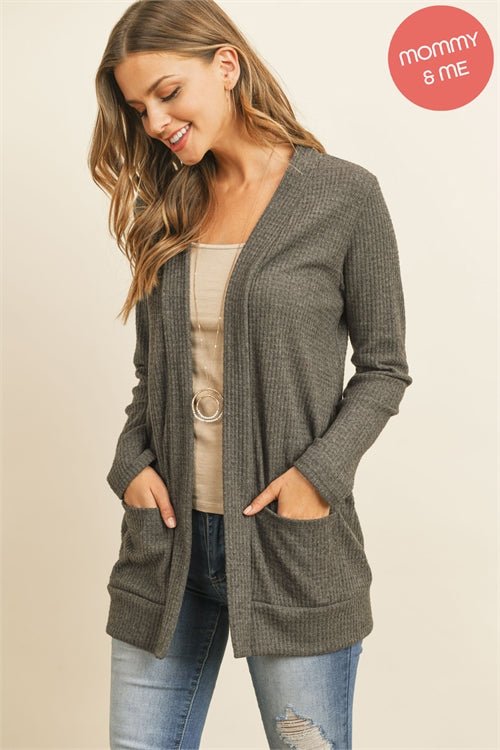 ALL SIZES- Women's Waffle Knit Cardigan: MULTIPLE COLORS
