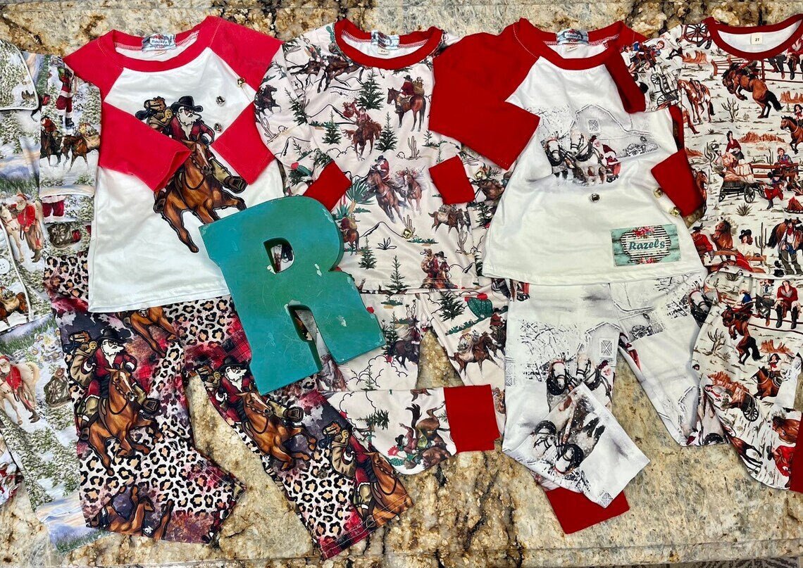 COWGIRL Pajamas – Retro Rodeo Gals Western PJs | Classic Western Print Mom & Me Matching Cowgirl PJs
