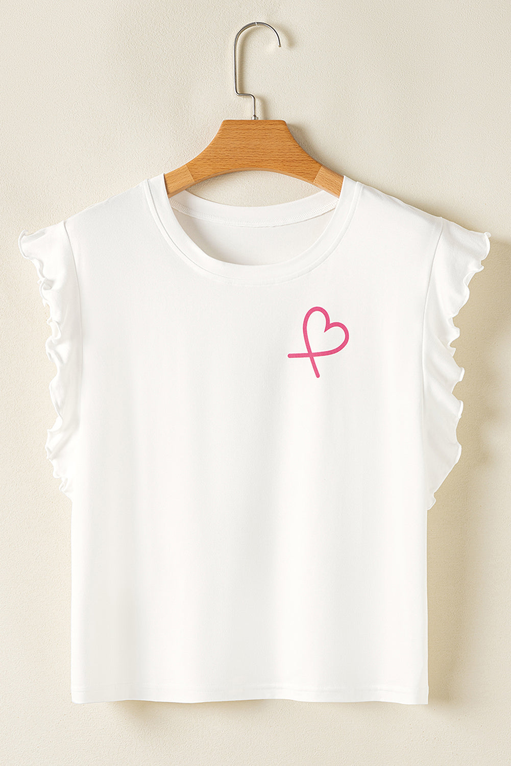 Heart Ruffle Tank Top And Pants Lounge Set