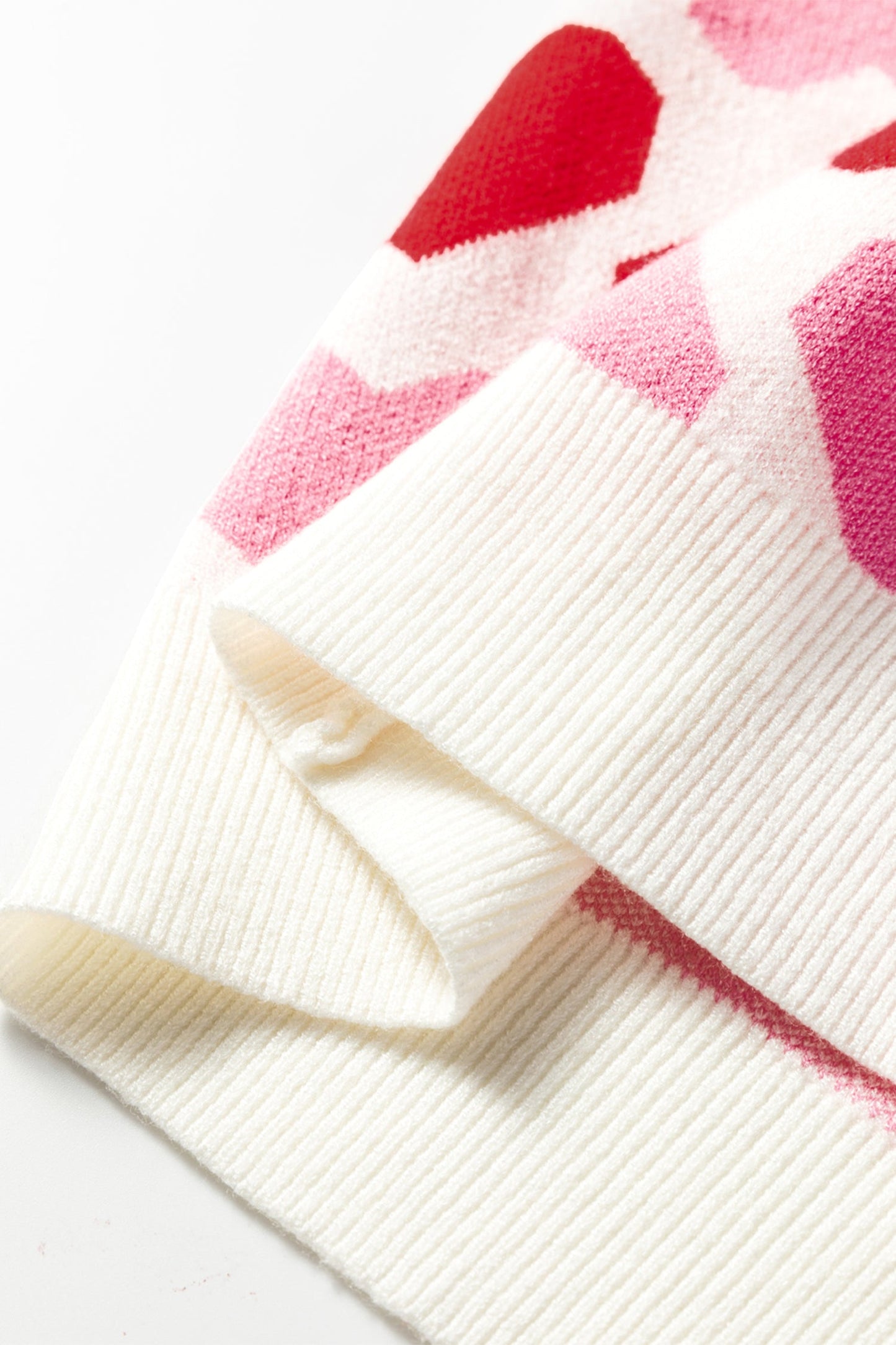 Valentine Heart Knit Crew Neck Sweater
