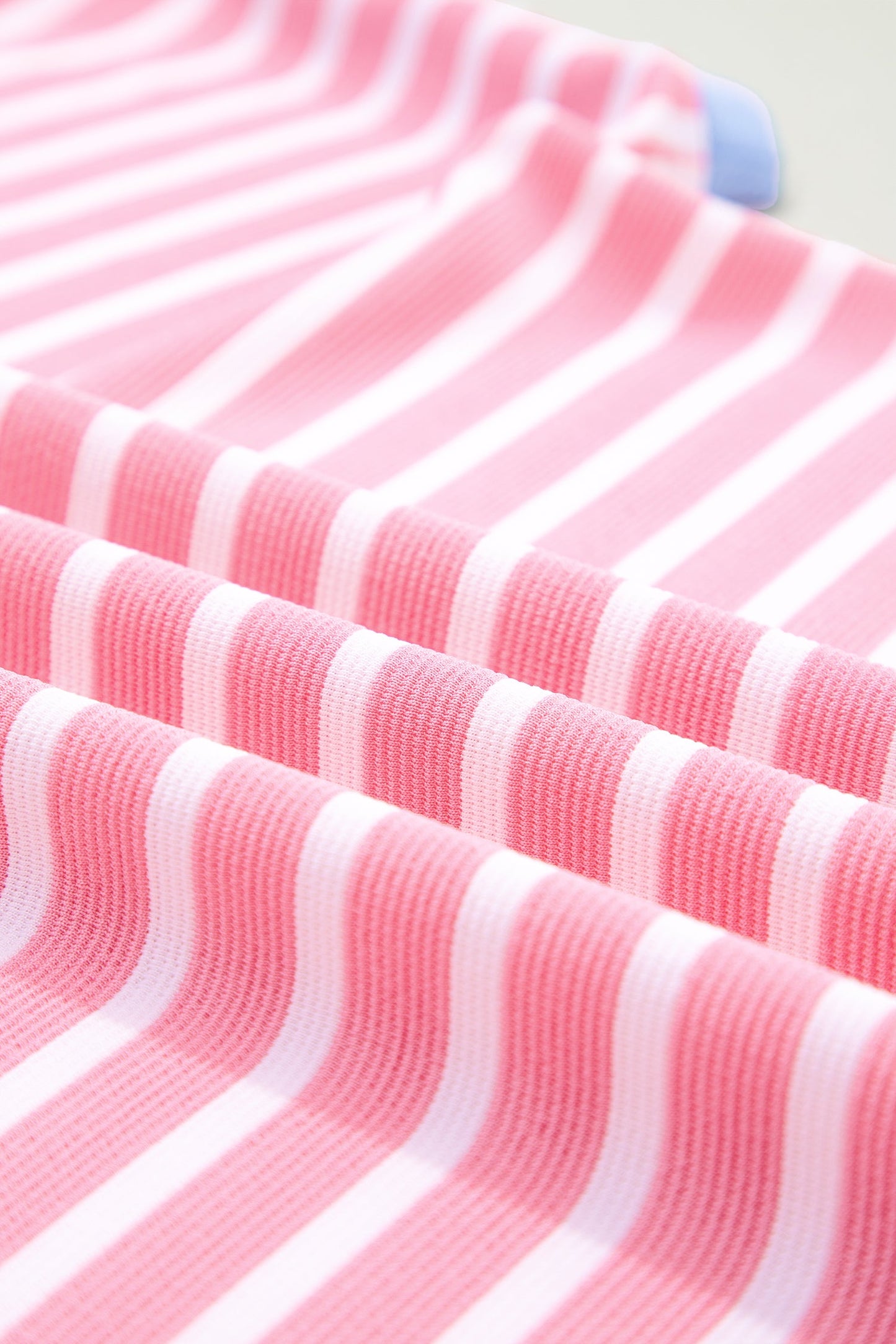 Stripe Contrast Trim Short Sleeve Top