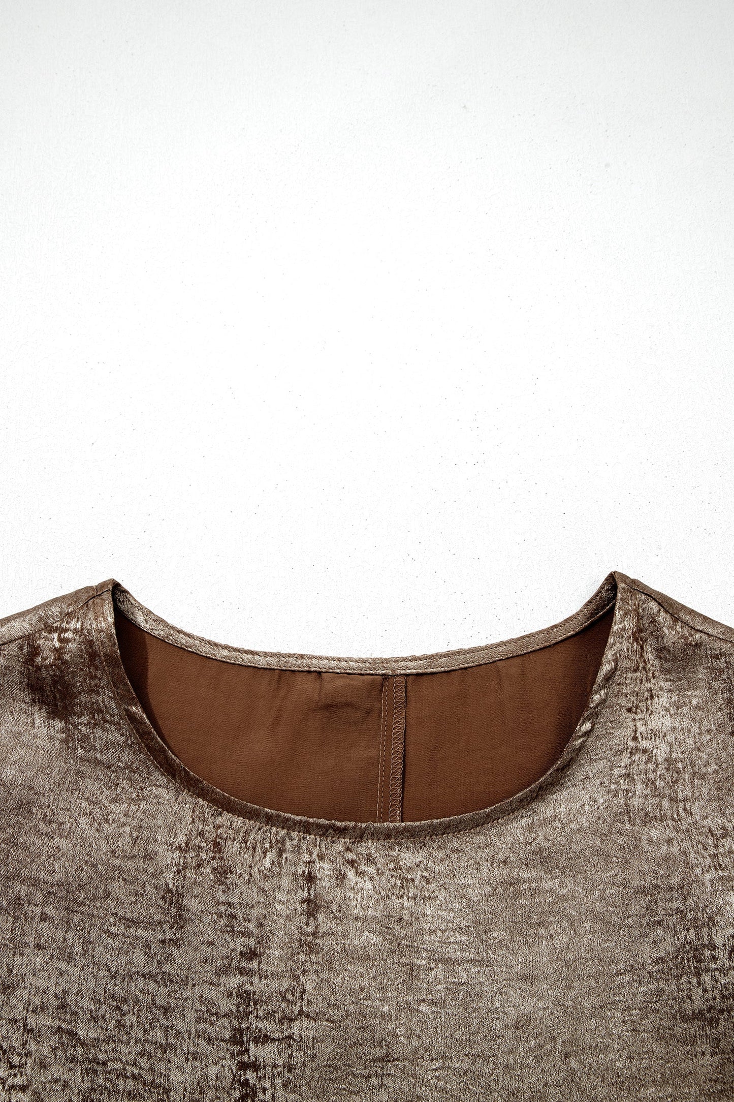 Metallic Ruffle Trim Sleeveless Round Neck Top