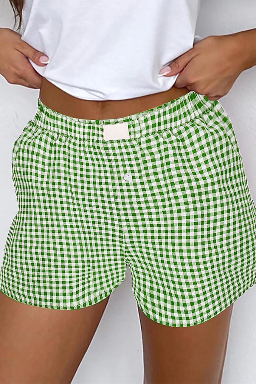 Gingham High Waist Shorts