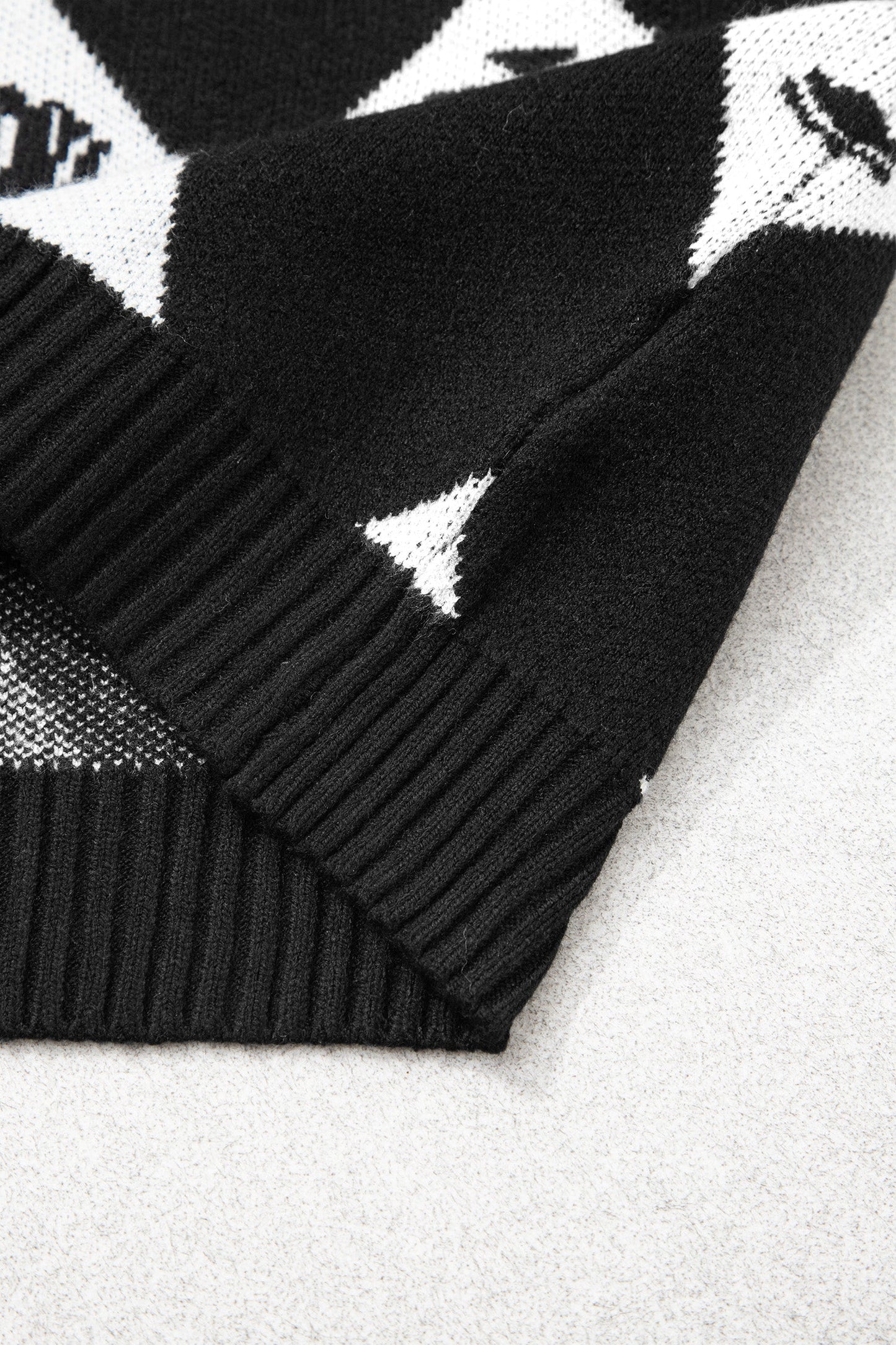 Western Retro Rhombus Short Sleeve Knit Top