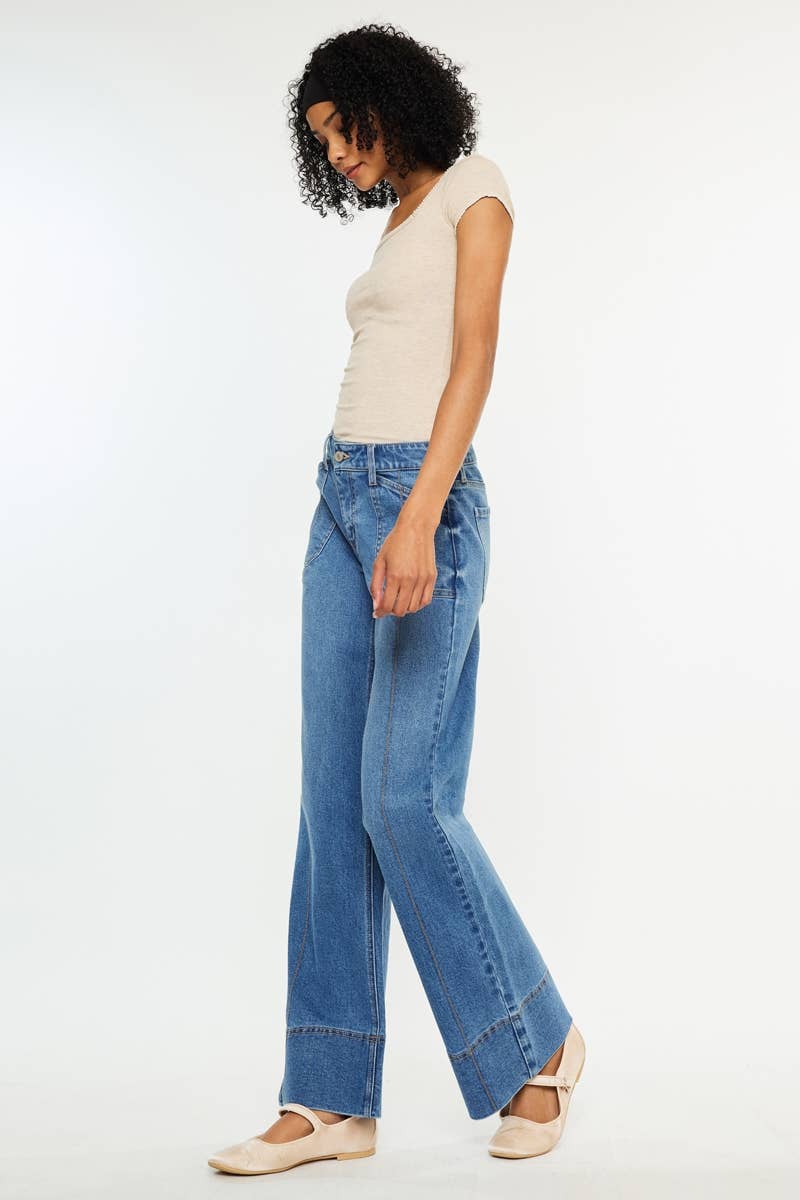 Kan Can USA - MID RISE WIDE LEG JEANS