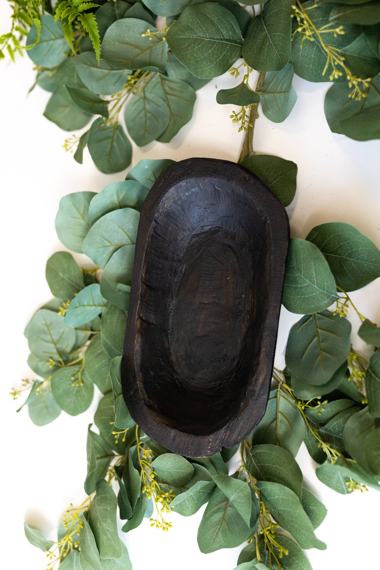 Rustic Hand-Carved Wooden Dough Bowl – Decorative Farmhouse Centerpiece