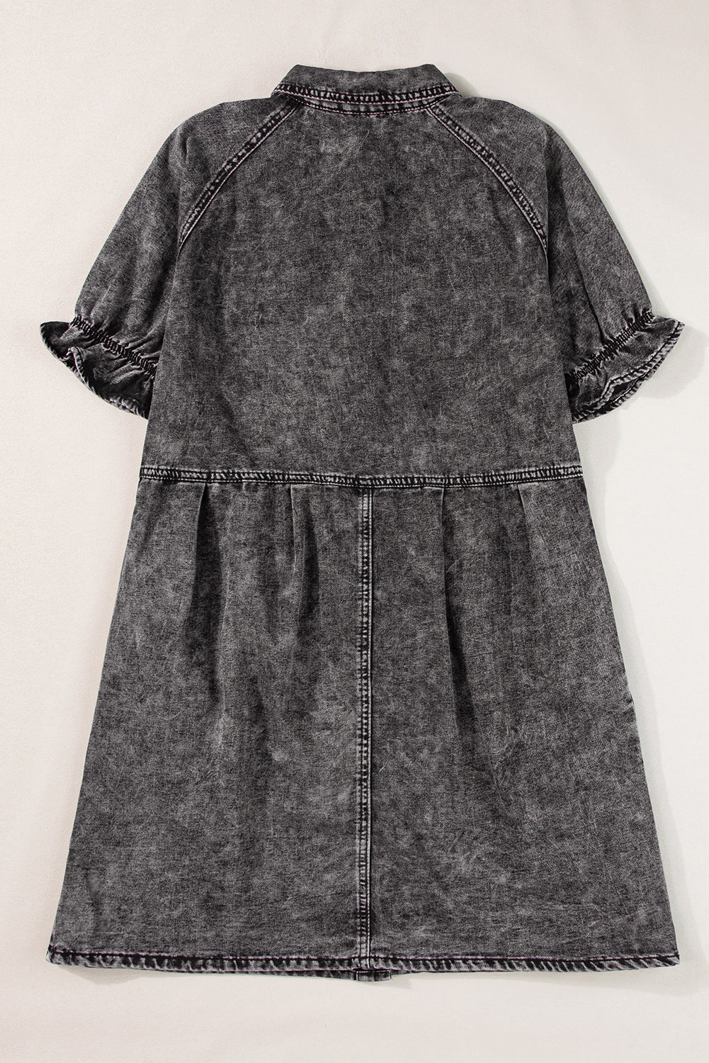 Denim Mineral Wash Buttoned Dress