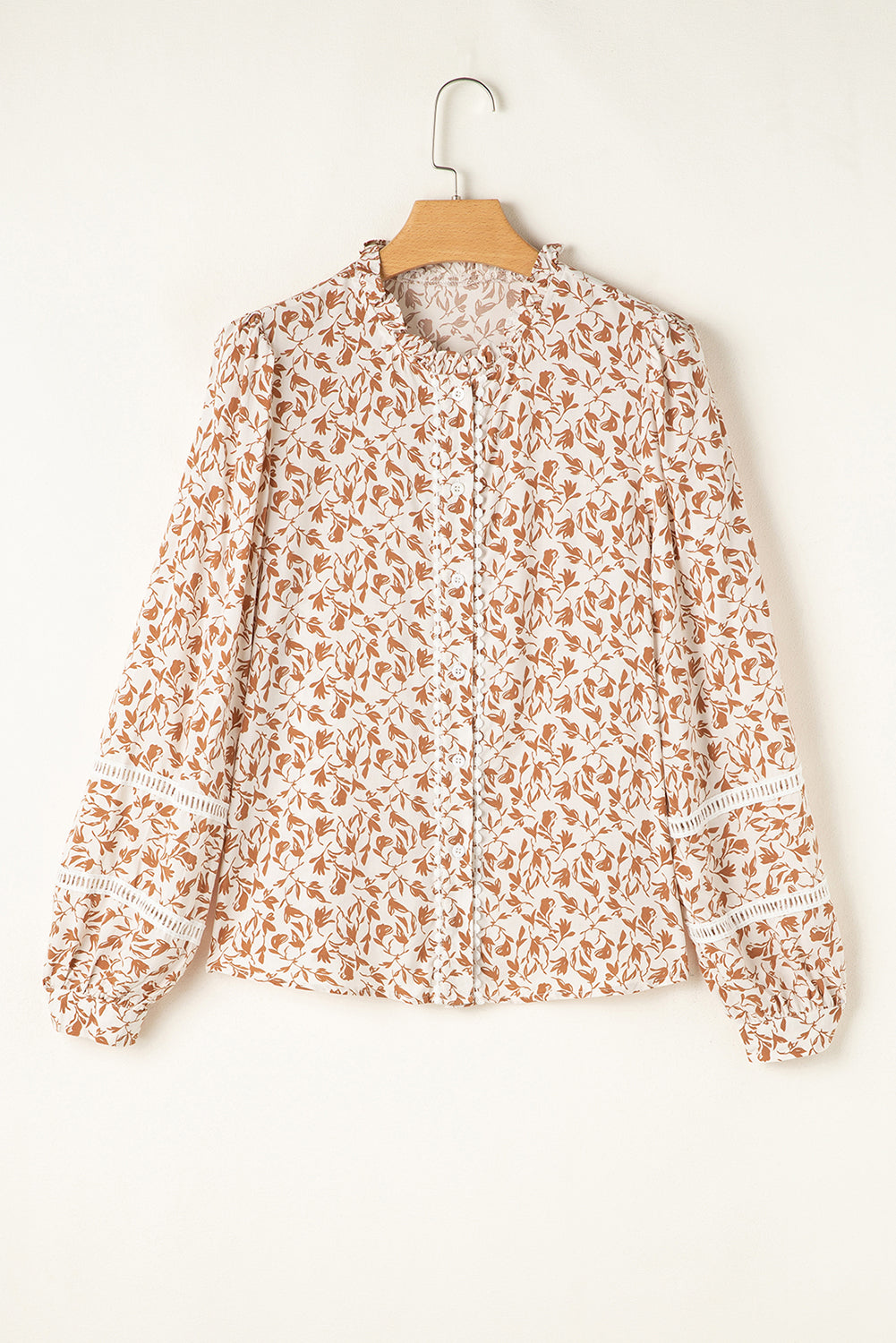 Floral Lace Puff Sleeve Shirt