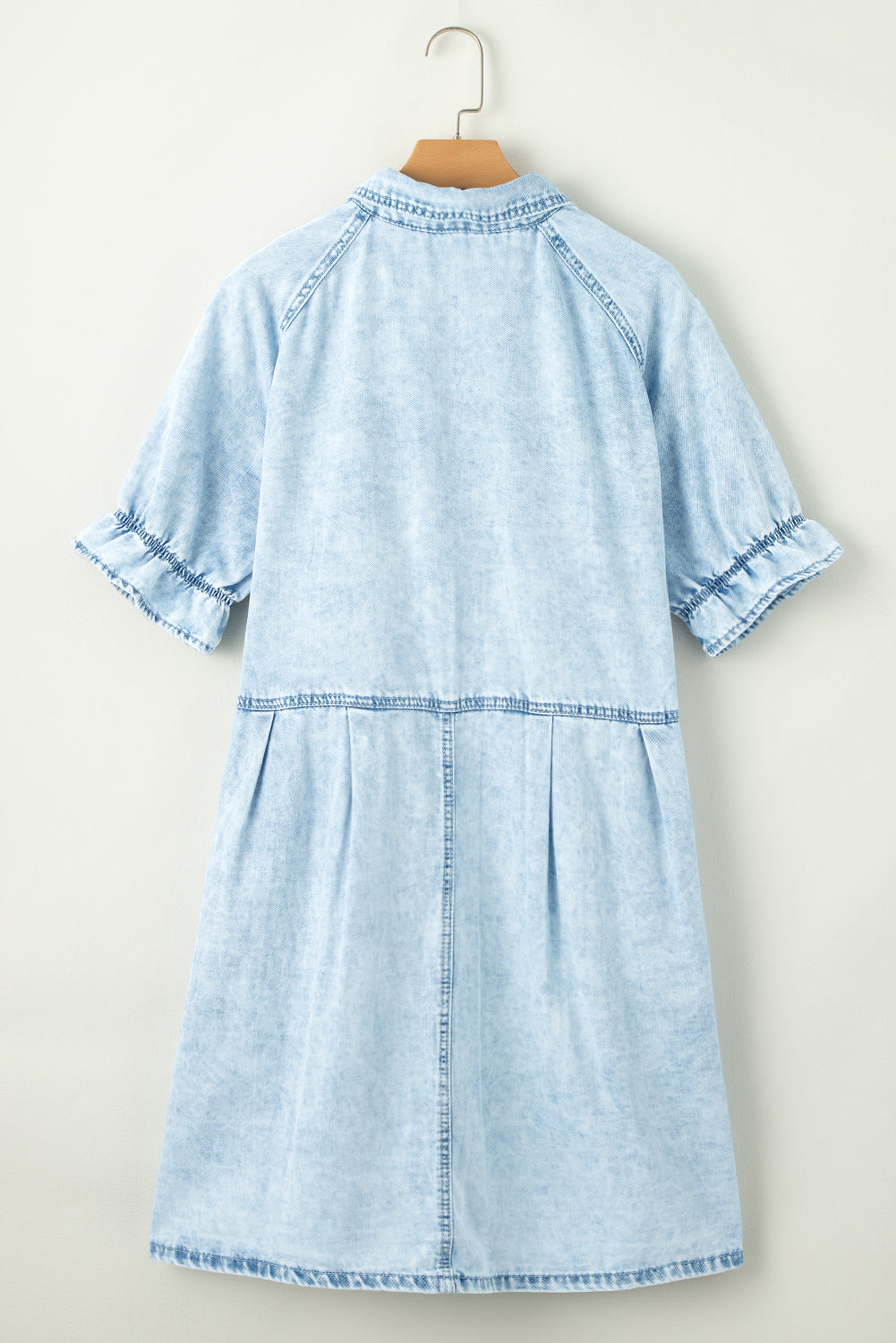Denim Mineral Wash Buttoned Dress