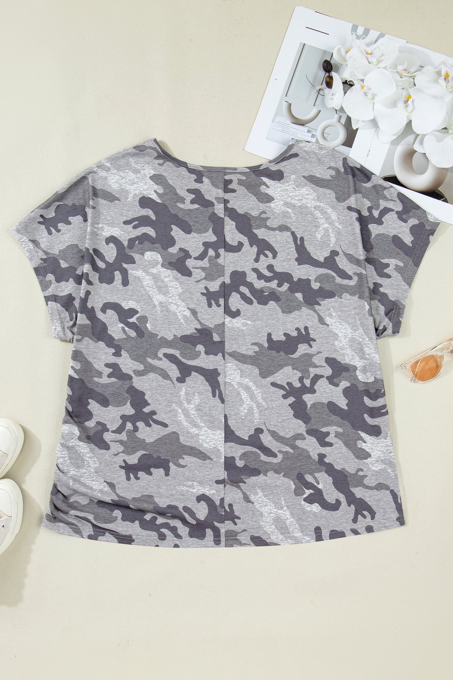 Plus Size Camo Short Sleeve T-Shirt
