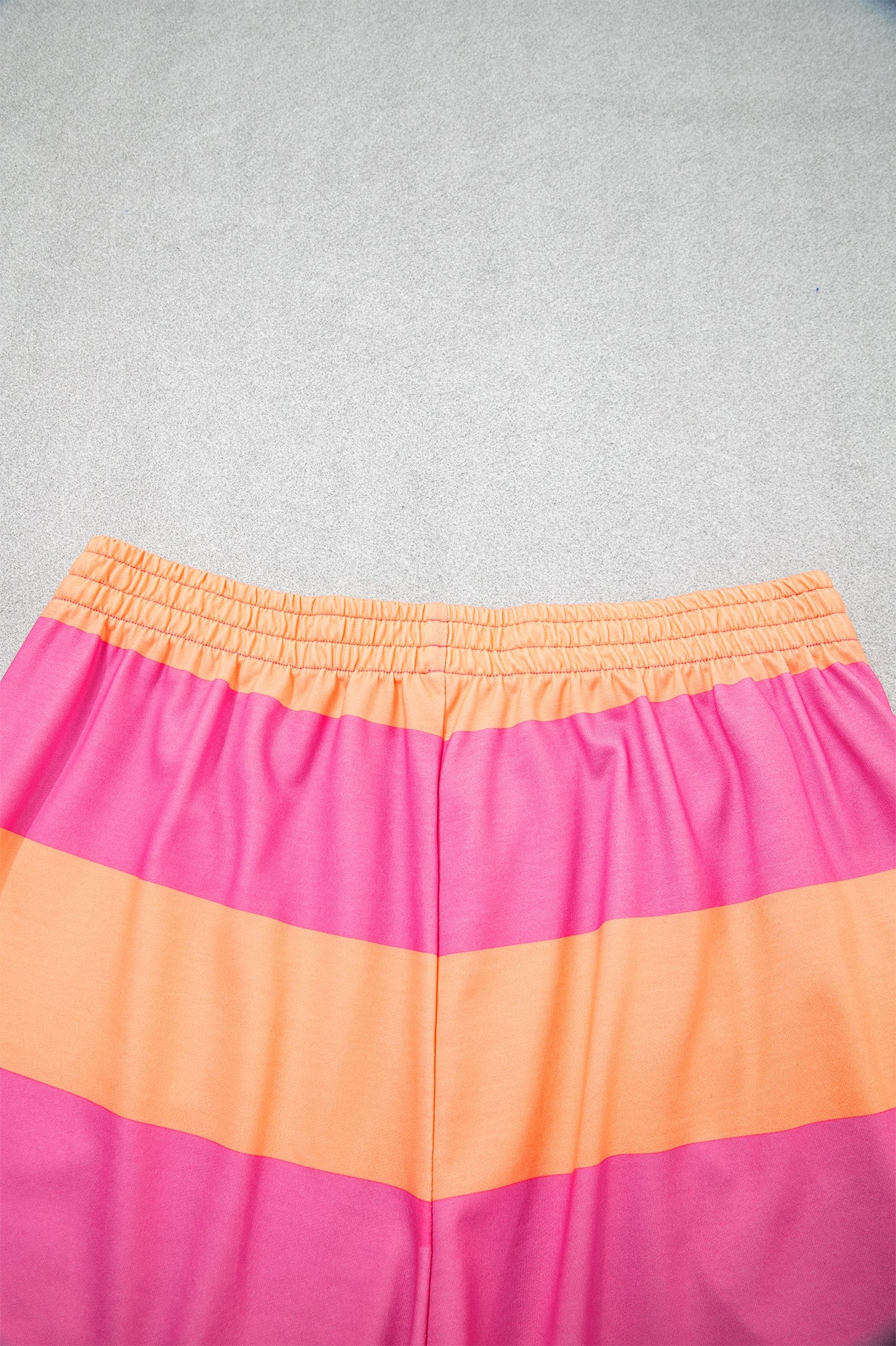 Stripe Half Zip Tee & Elastic Shorts Set